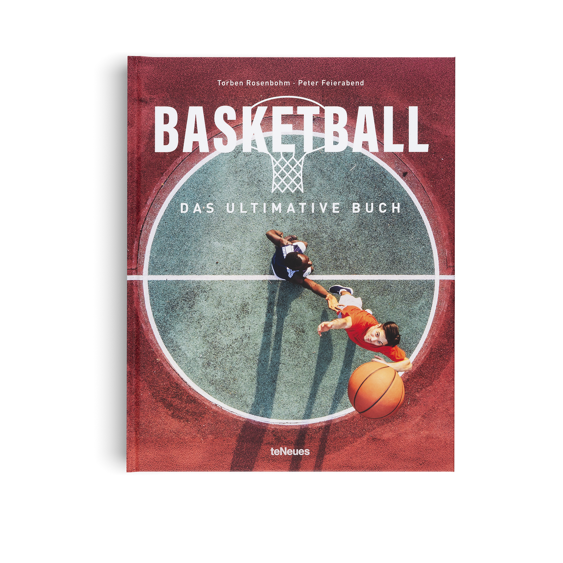 Book cover of 'Basketball: Das Ultimative Buch' with a basketball scene on a white background