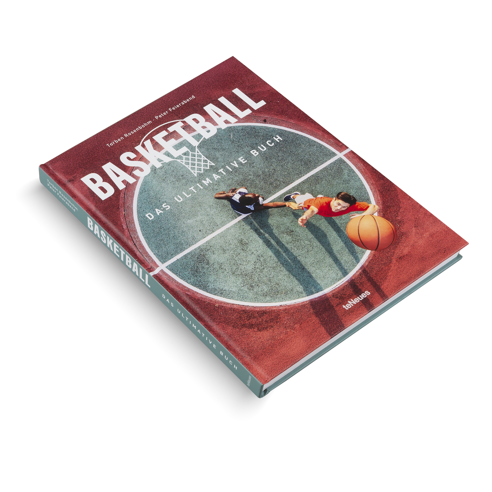 Book titled 'Basketball' with a cover design featuring two people on a basketball court.