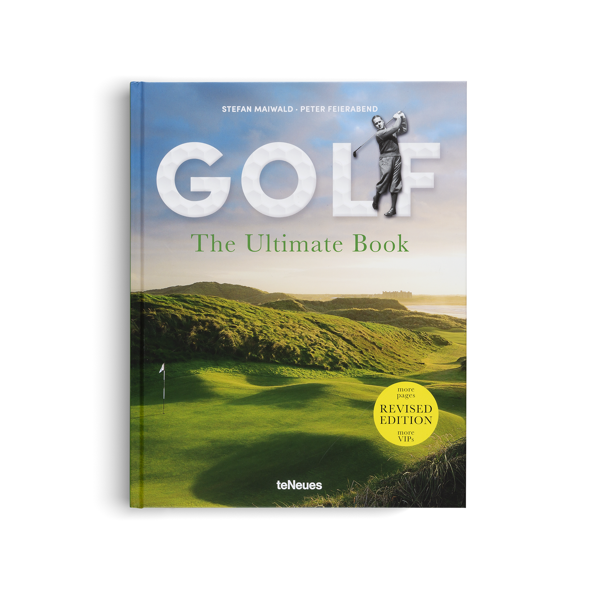 Book titled 'Golf: The Ultimate Book' with a golf course image on the cover.