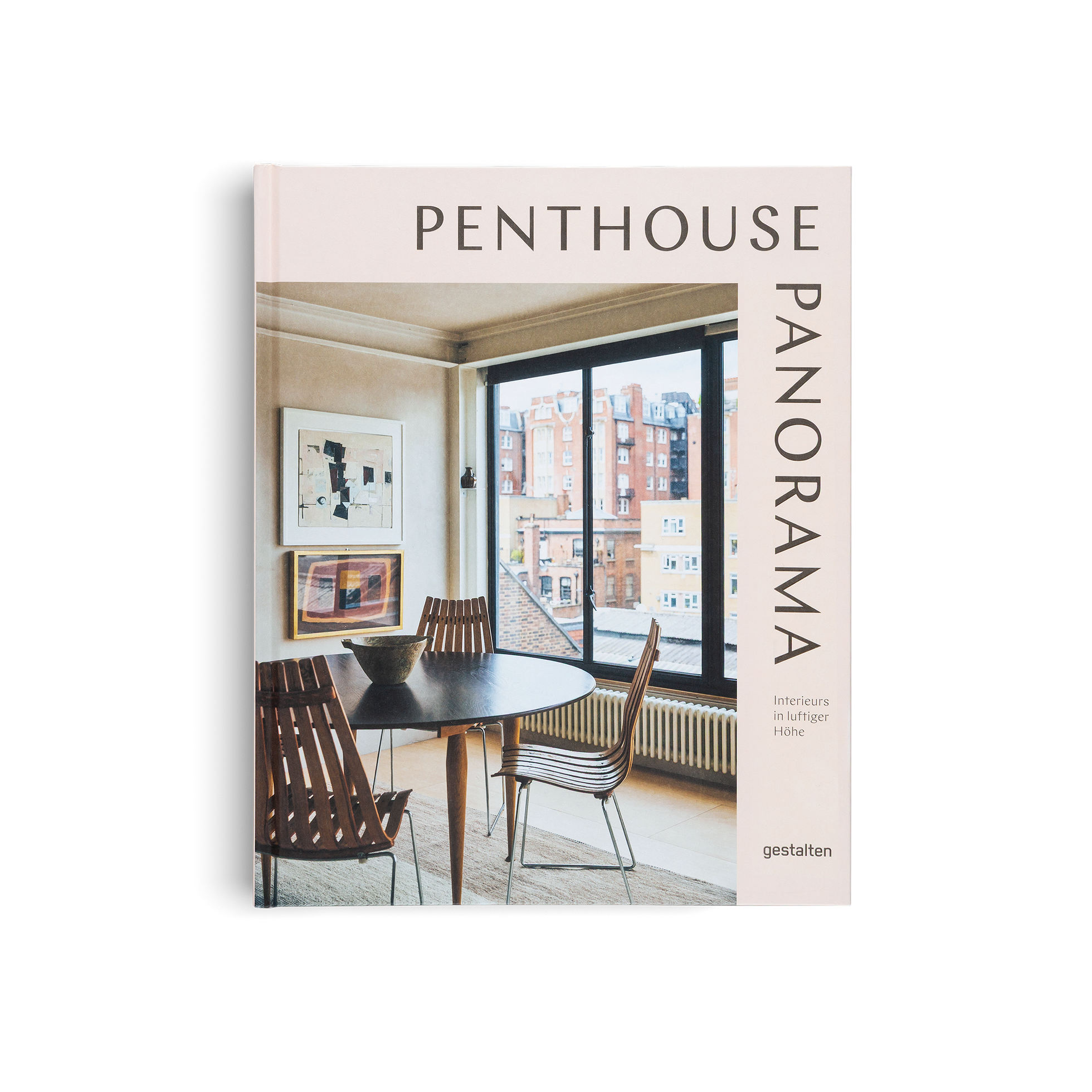 Book titled 'Penthouse Panorama' with a dining room scene on the cover.