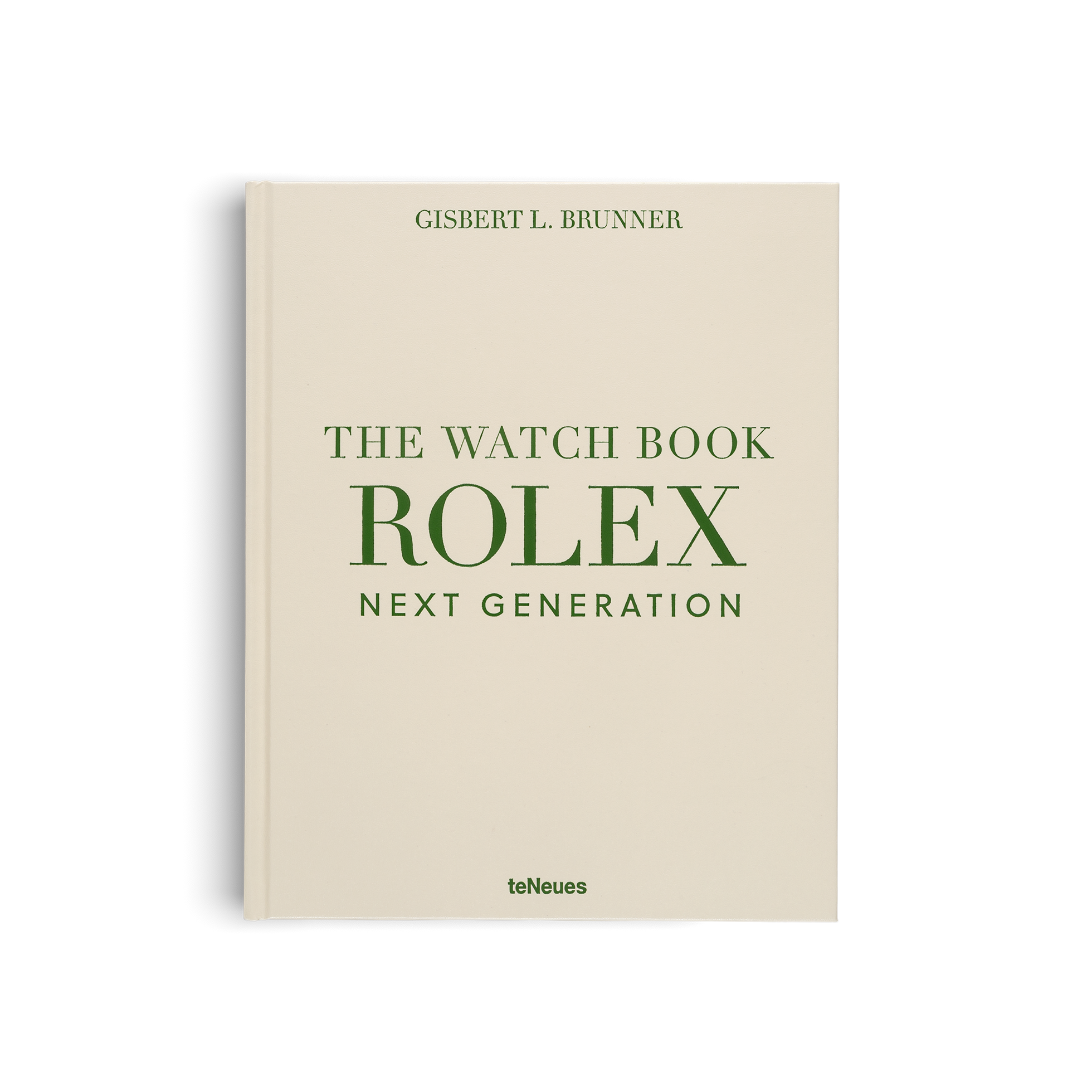 Book titled 'The Watch Book Rolex Next Generation' by Gisbert L. Brunner on a beige background