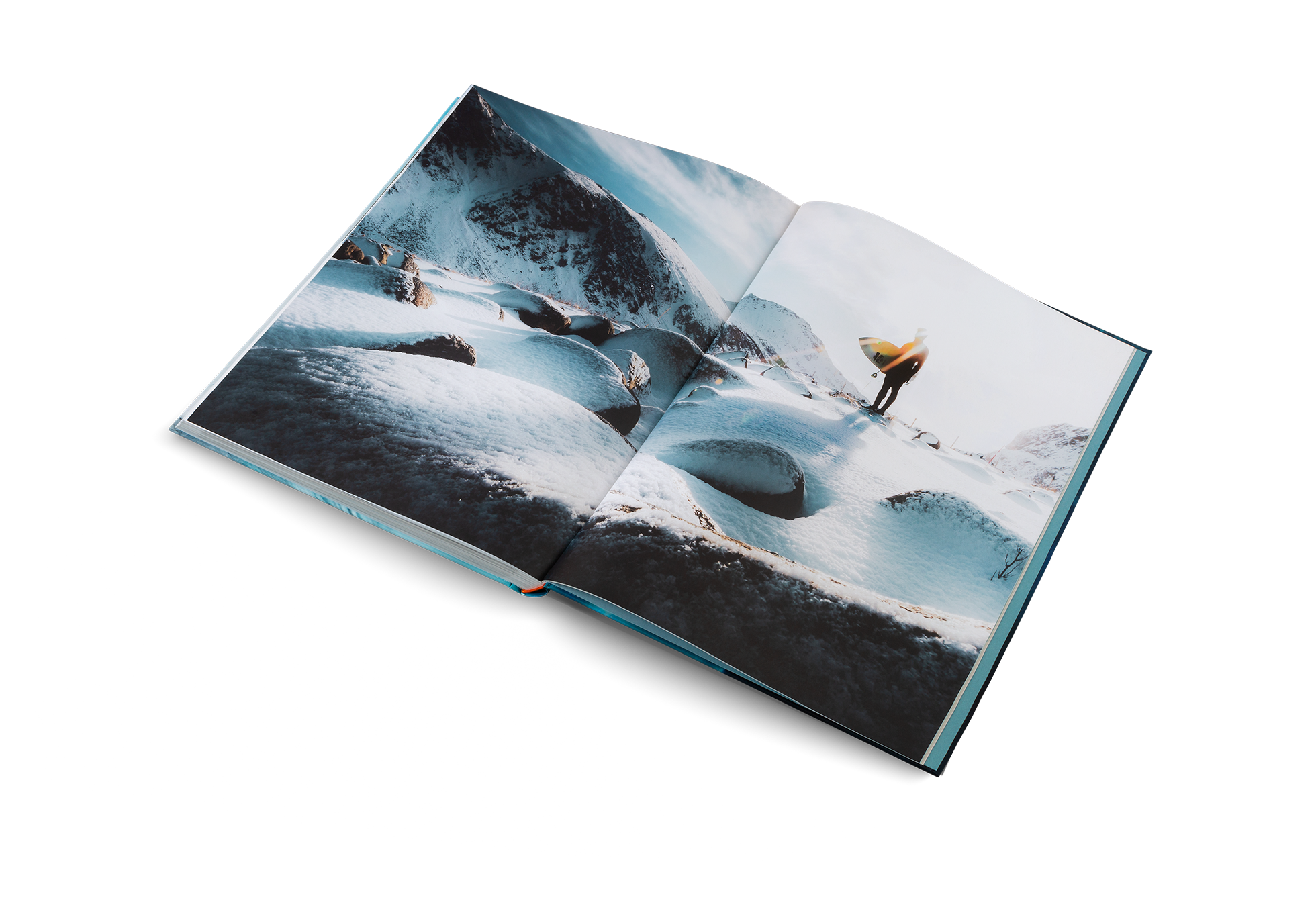 Un surfer sur la neige.