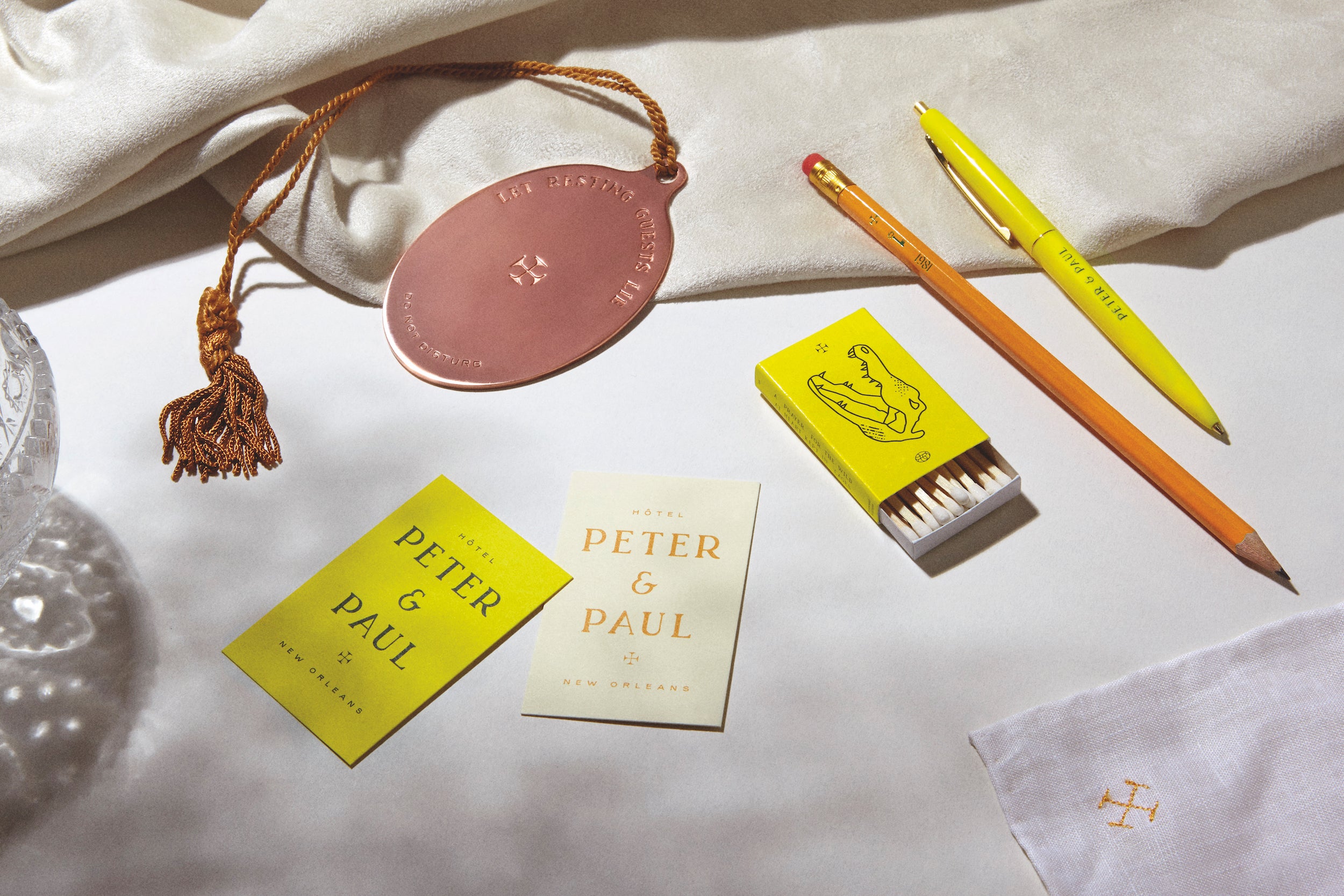 Alizée Freudenthal's quirky and elegant visual identity for Peter & Paul hotel in New Orleans was based on historic continuity. More in Brand New Brand by gestalten.