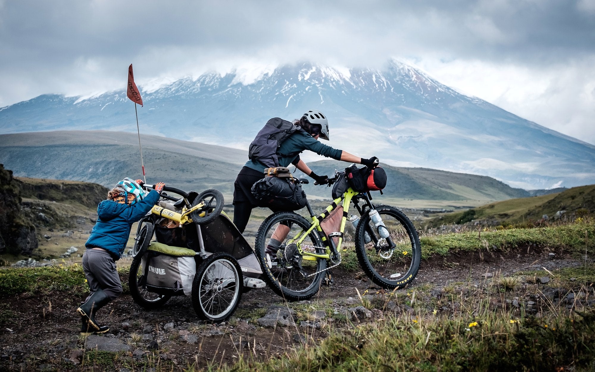 Bikepacking ist auch möglich mit der ganzen Familie.