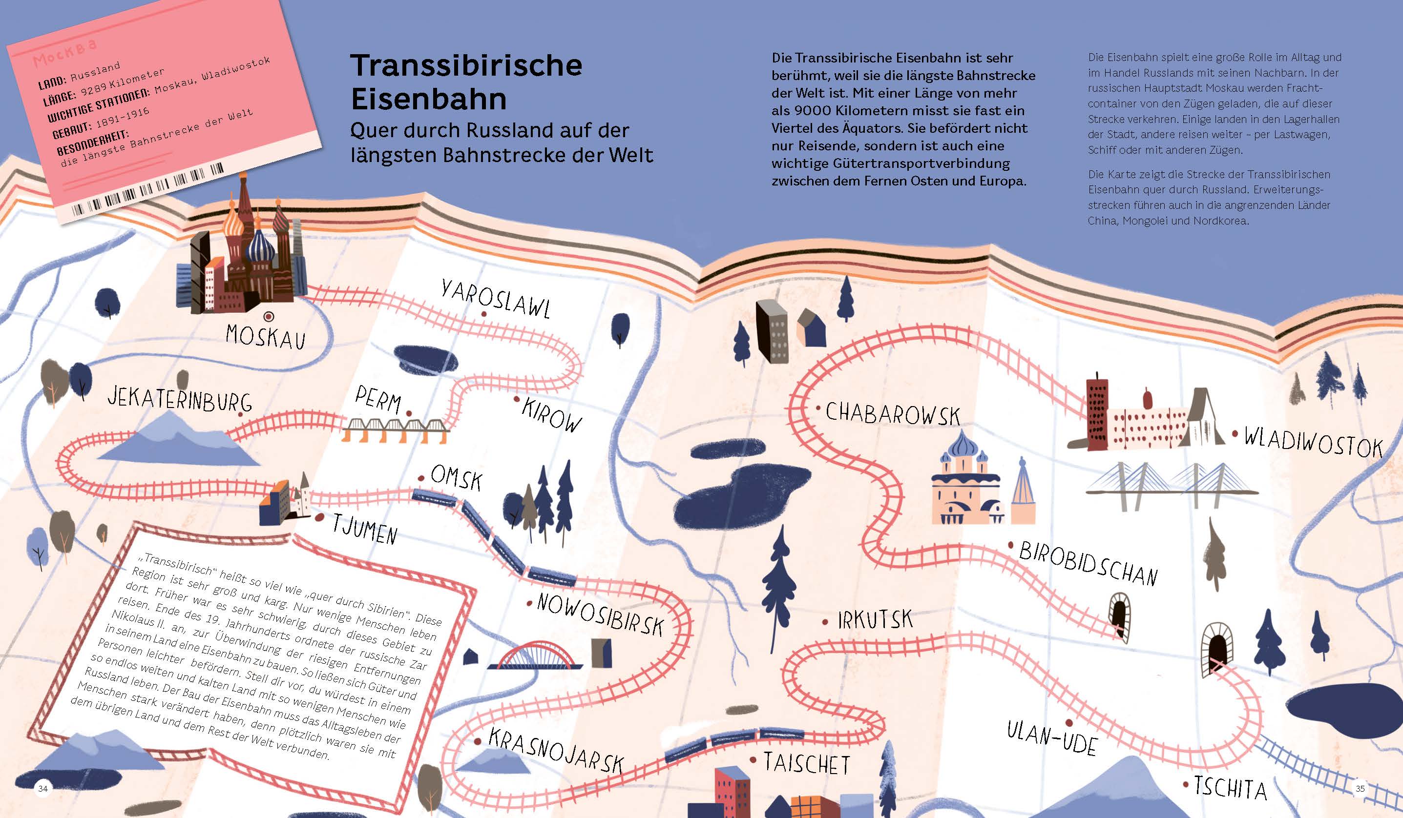 Quer durch Russland auf der längsten Bahnstrecke der Welt mit der Transsibirischen Eisenbahn