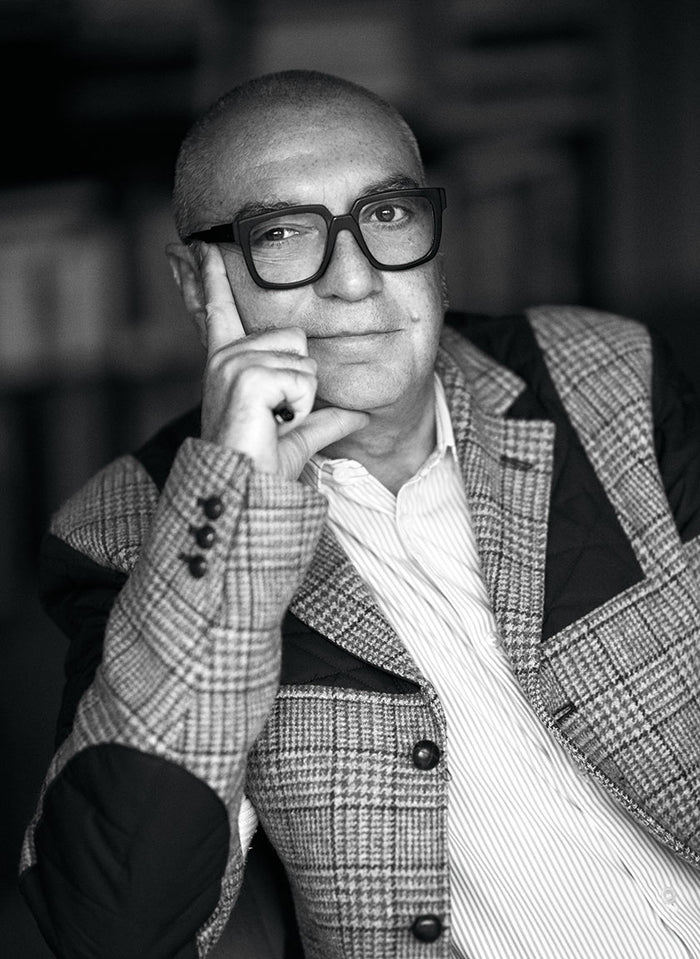 Italian born food critic Andrea Petrini (58) posing for a black and white picture. (Photo: Michael Jepsen)