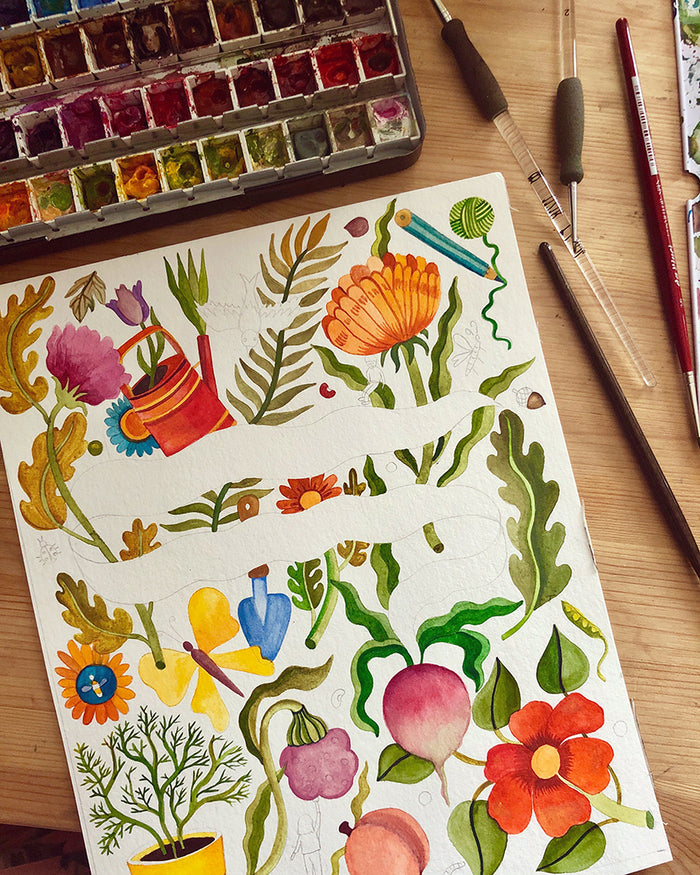 Work in progress illustration for Little Gestalten book 