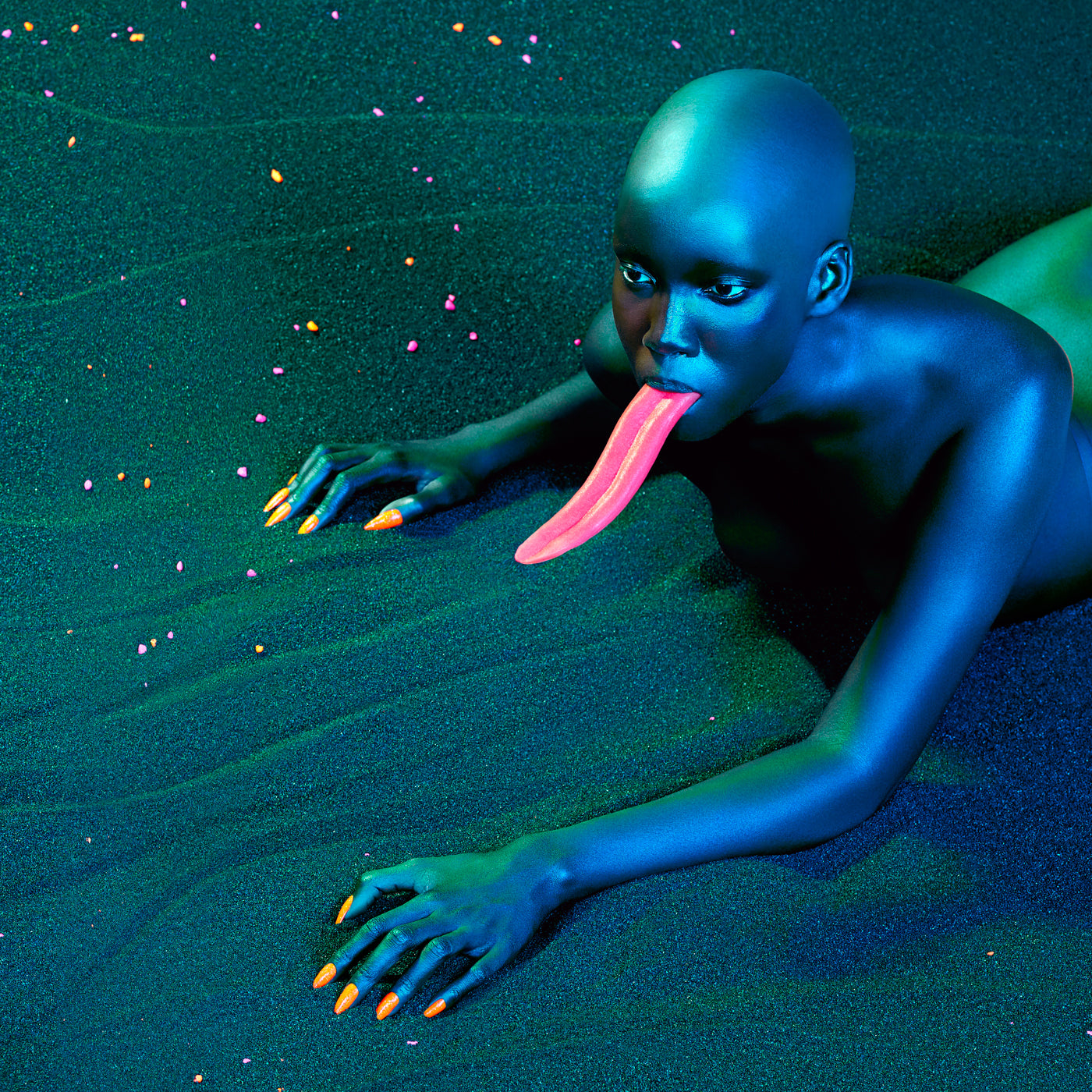 Woman with tongue. Part of the Venus Beach series by Pol Kurucz