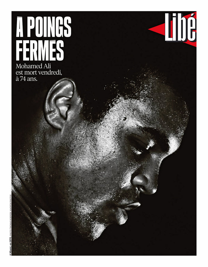 Boxer Muhammad Ali on the cover of French newspaper Libération on the occasion of the athlete's death in 2016. (Photo: Libération)