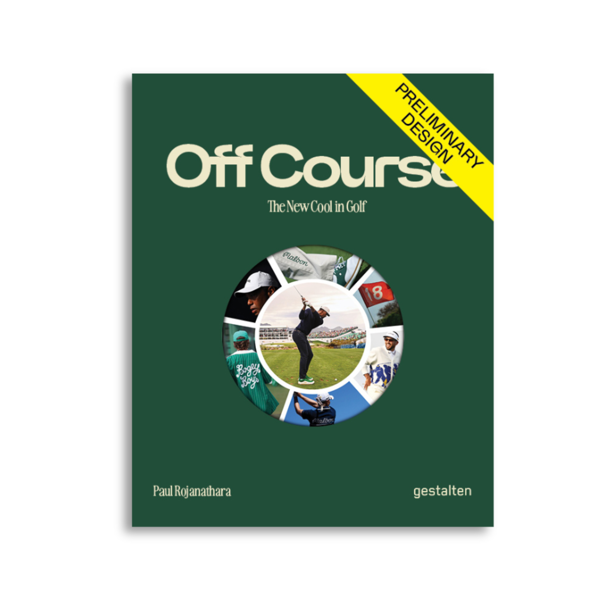 Book cover of 'Off Course' with green background and circular image of a golfer.