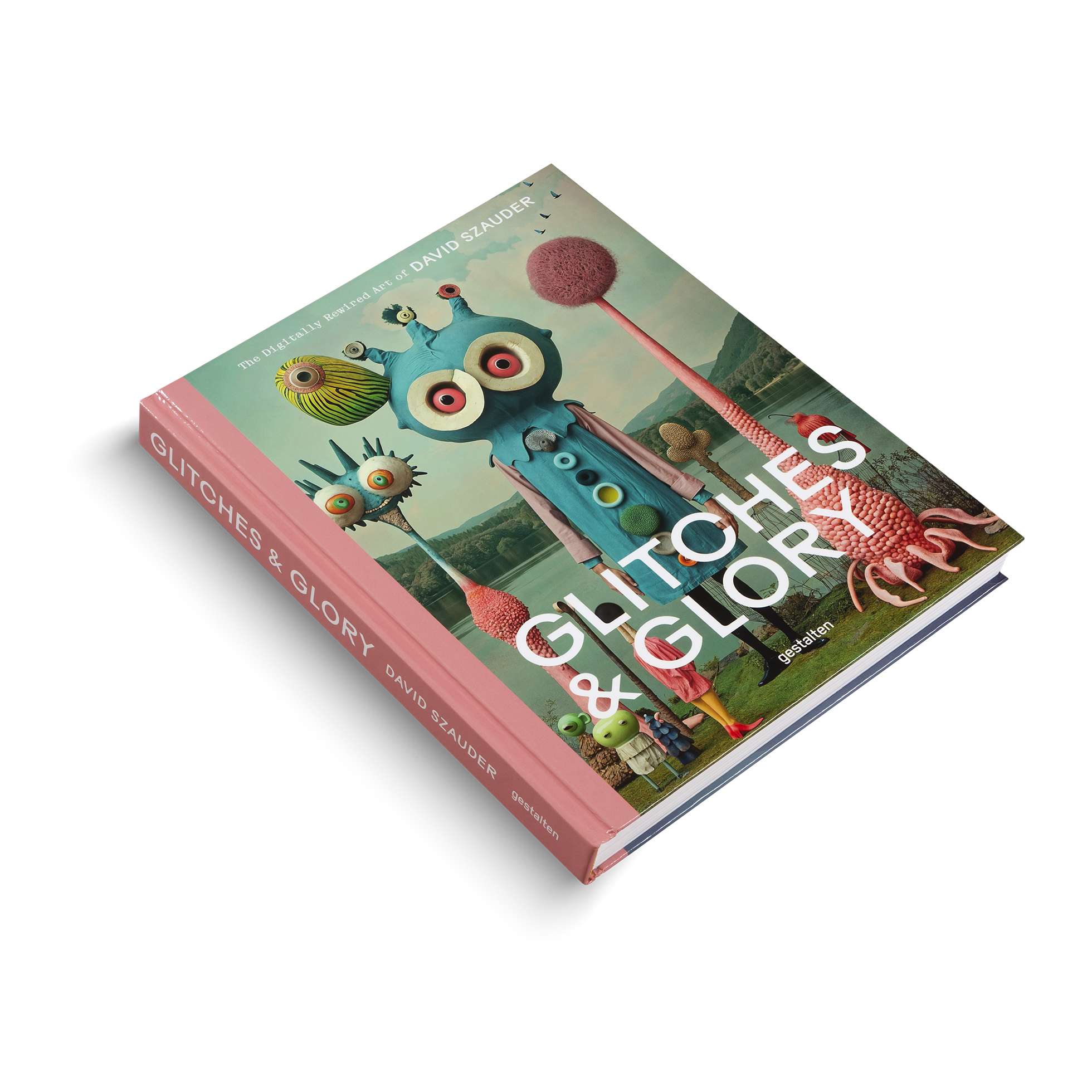 Book titled 'Glitches & Glory' with colorful cover design on a white background