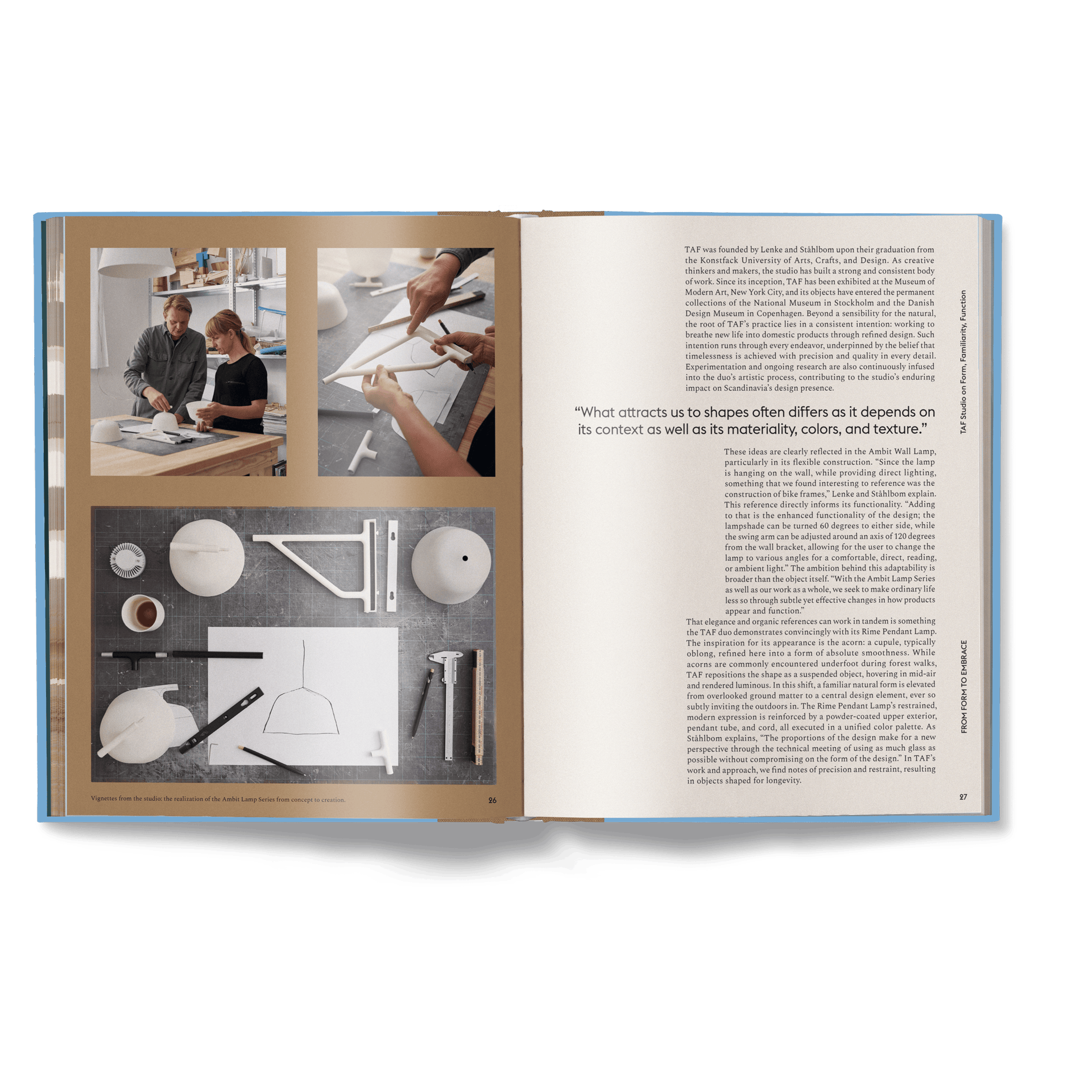 Open book showing a page with text and a diagram of kitchen fixtures.
