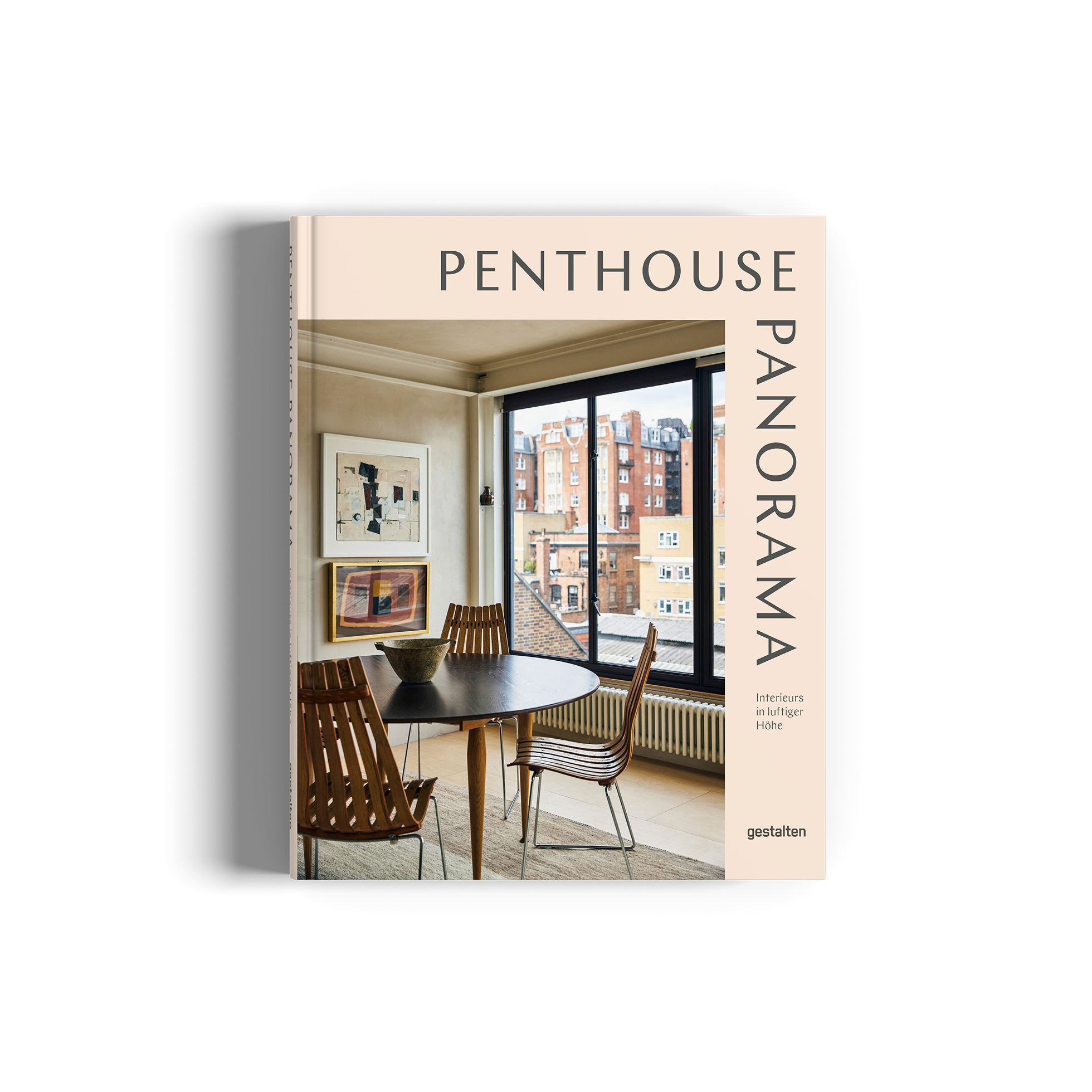 Book titled 'Penthouse Panorama' with a dining room scene on the cover.