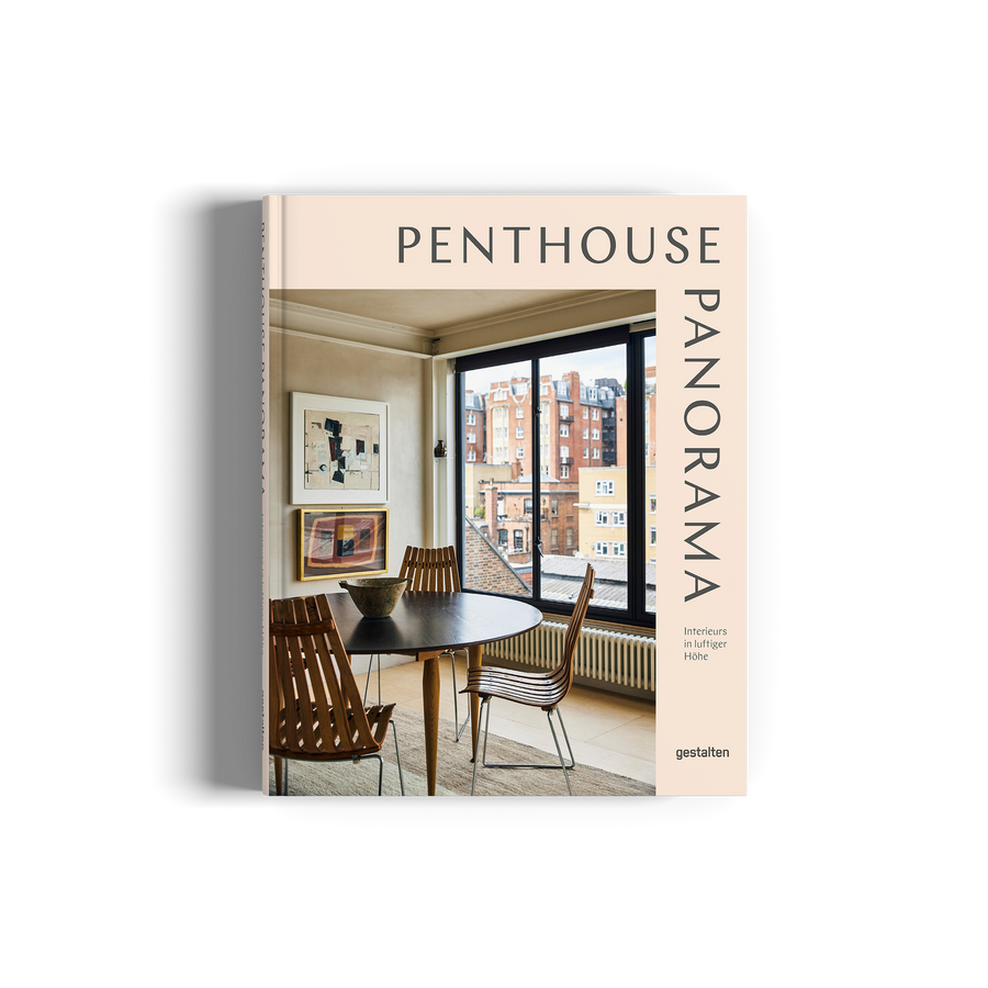 Book titled 'Penthouse Panorama' with a dining room scene on the cover