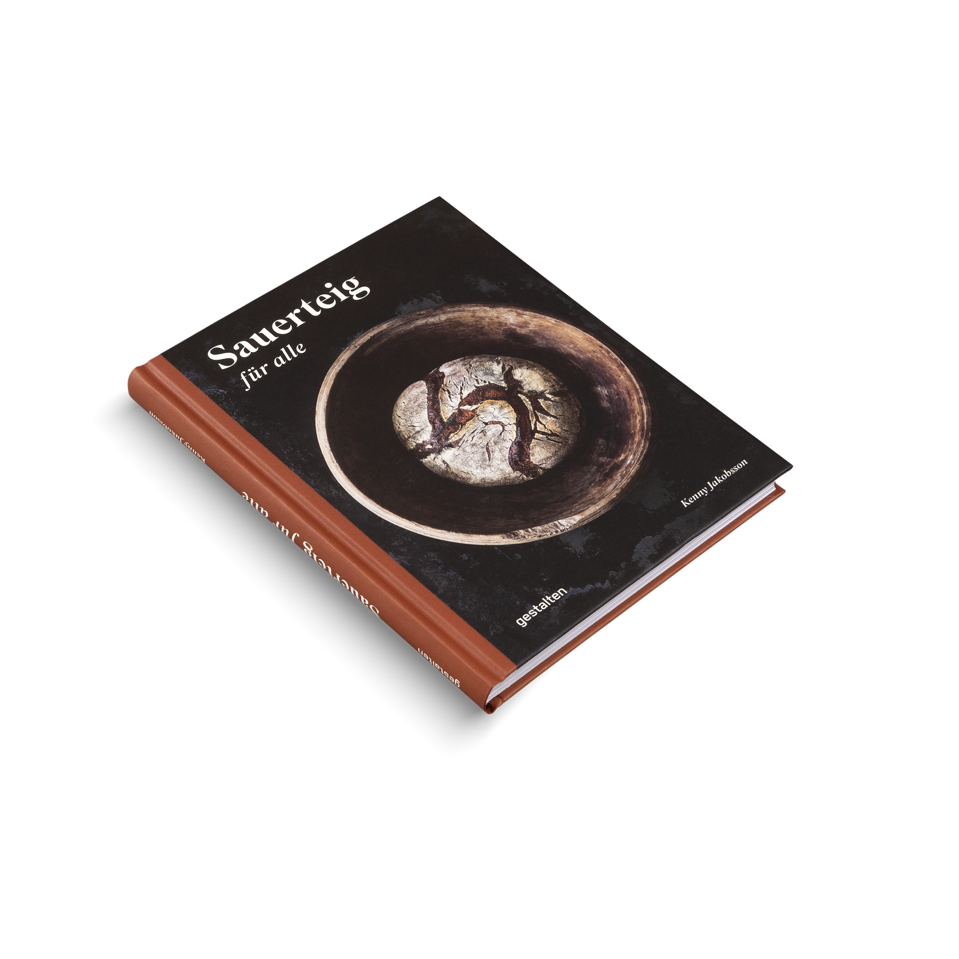 Book titled 'Sauerteig fur alle' with a black cover and brown spine on a white background