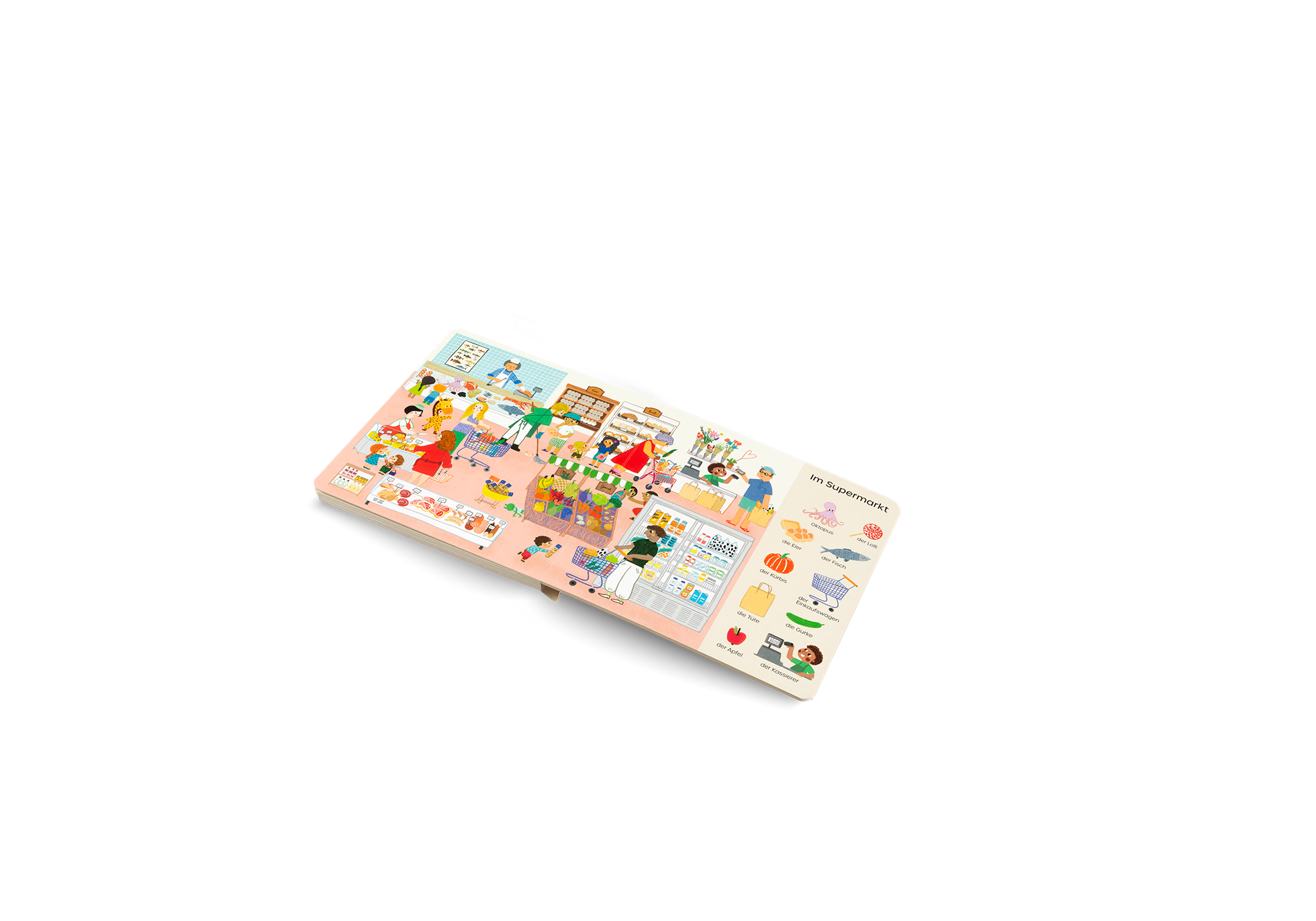 Children's puzzle with colorful illustrations on a white background