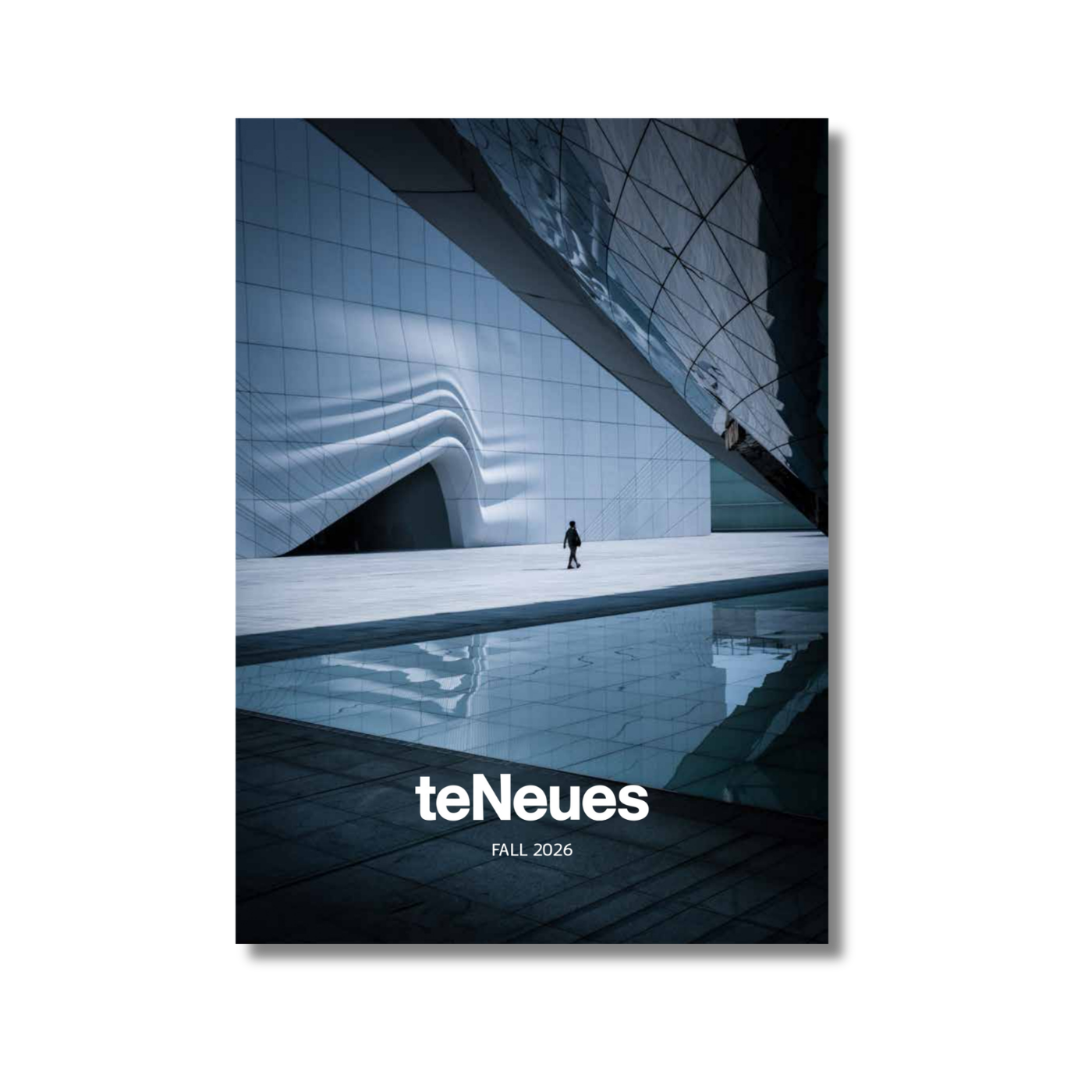 TeNeues fall 2026 catalog cover with architectural image and 'teNeues' branding.