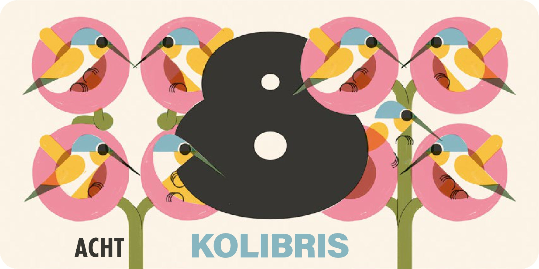 Acht Kolibris in Wie viele Vögel?