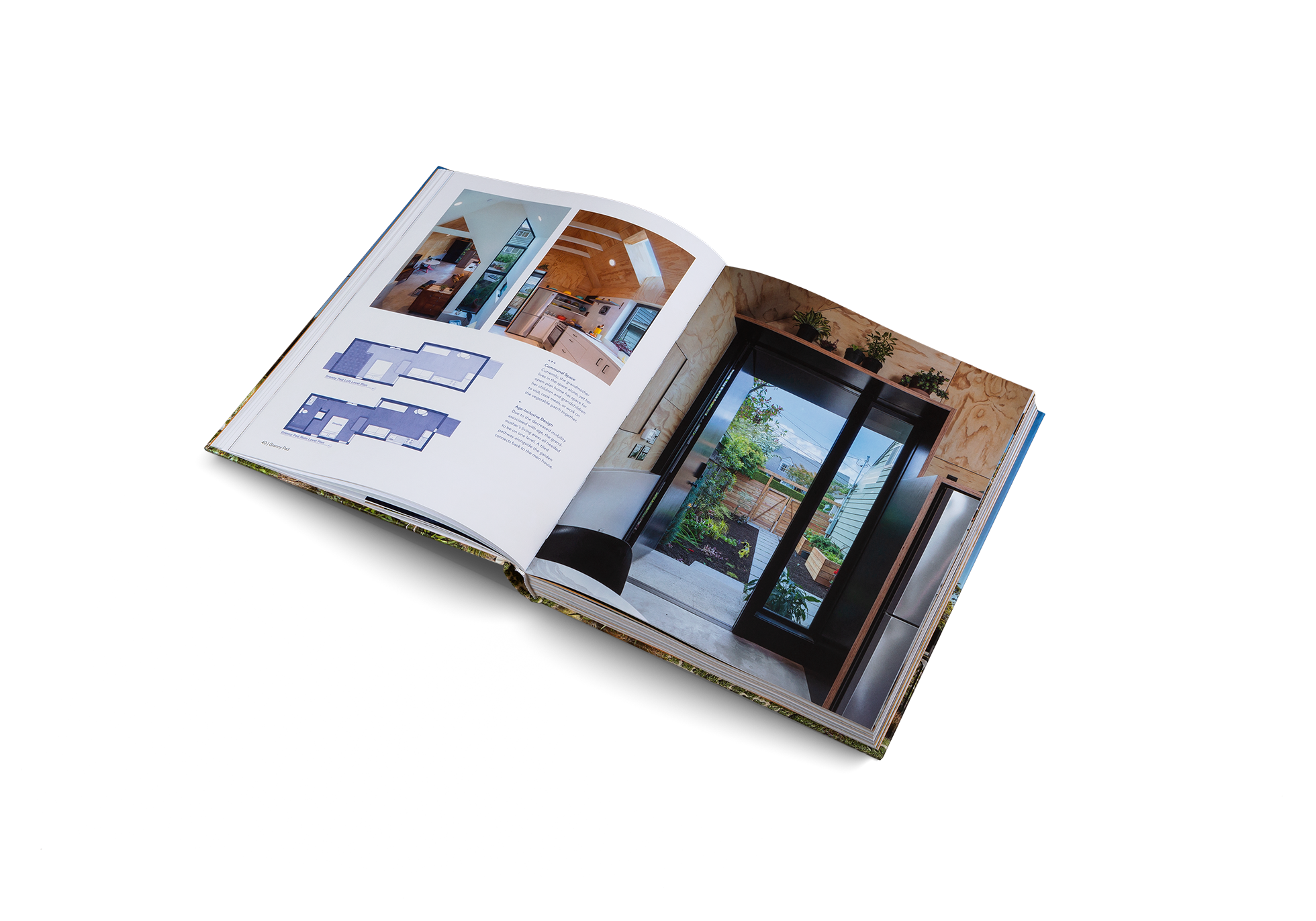 Due to the decreased mobility associated with age, the grand ­ mother’s living areas all needed to be on one level. A tiled pathway alongside the garden connects back to the main house. Find out more about Age inclusive design in Come Together by gestalten