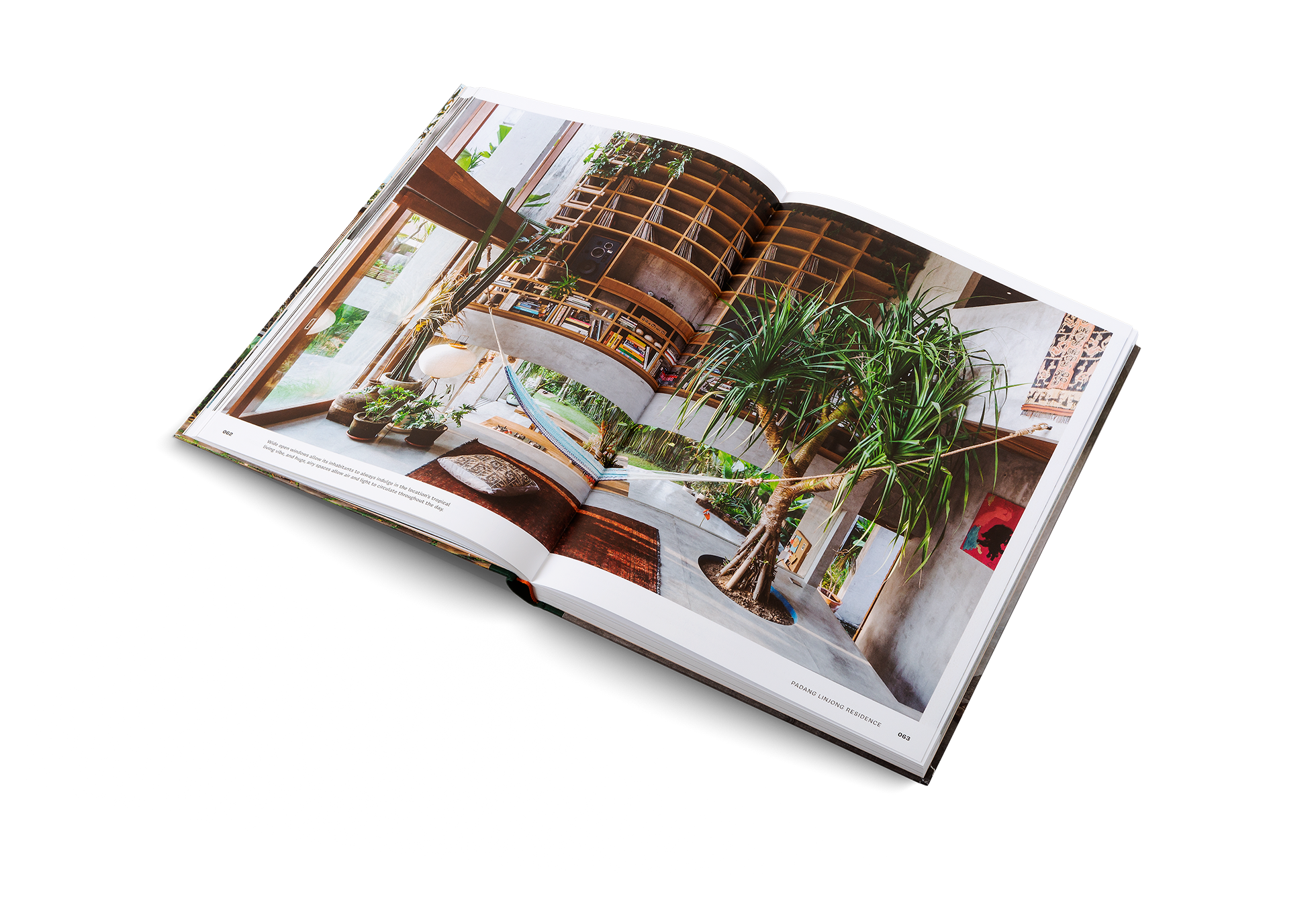 Among the rice fields on the southern coast of the island, the large structural concrete slabs of this brutalist structure somehow blend in with the tropical vicinity. Used to shade the double-height living room—the heart of the house—the slabs are a natural alternative to air-conditioning, keeping the space cool without wasting energy. This incredible house is featured in Concrete Jungle.