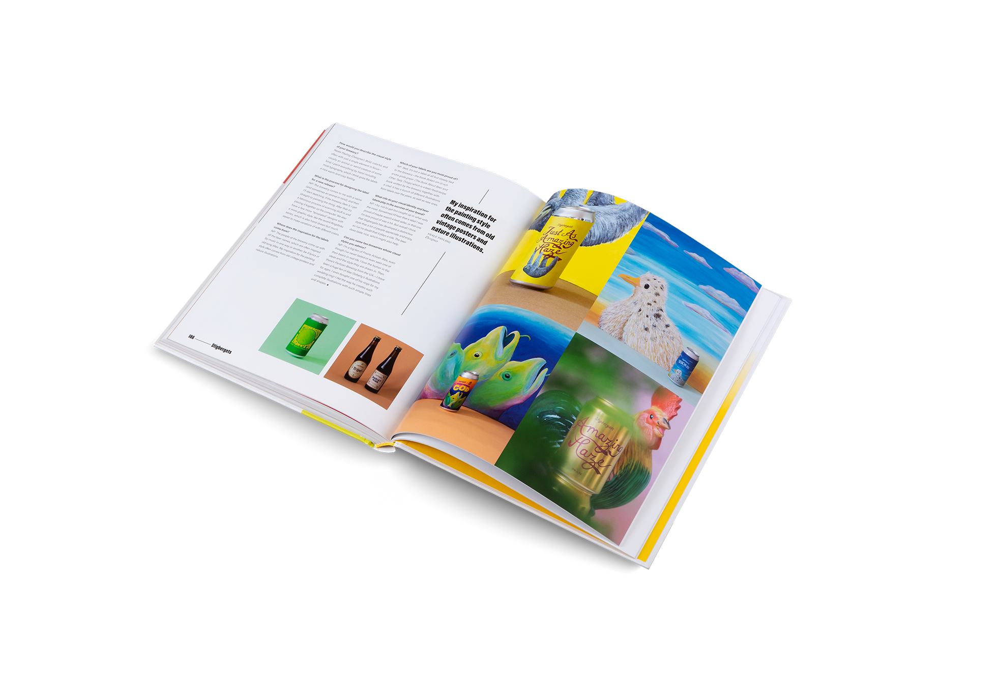 "My inspiration for the painting style often comes from old vintage posters and nature illustrations." says Neale Payling in Craft Beer Design