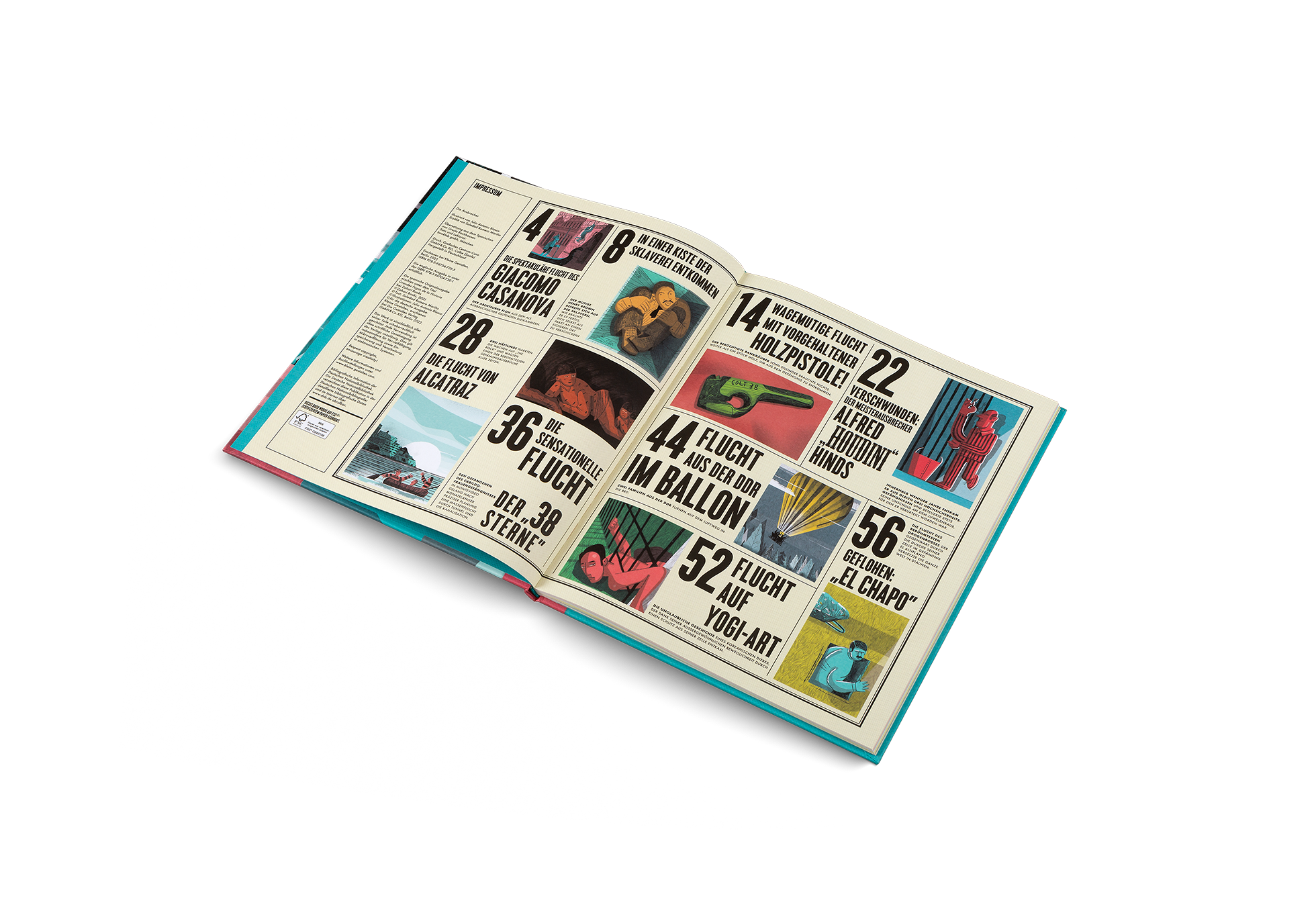 Entdeckt die spannendsten Ausbrüche und Fluchten auf der ganzen Welt mit dem Kinderbuch Die Ausbrecher von Kleine Gestalten.