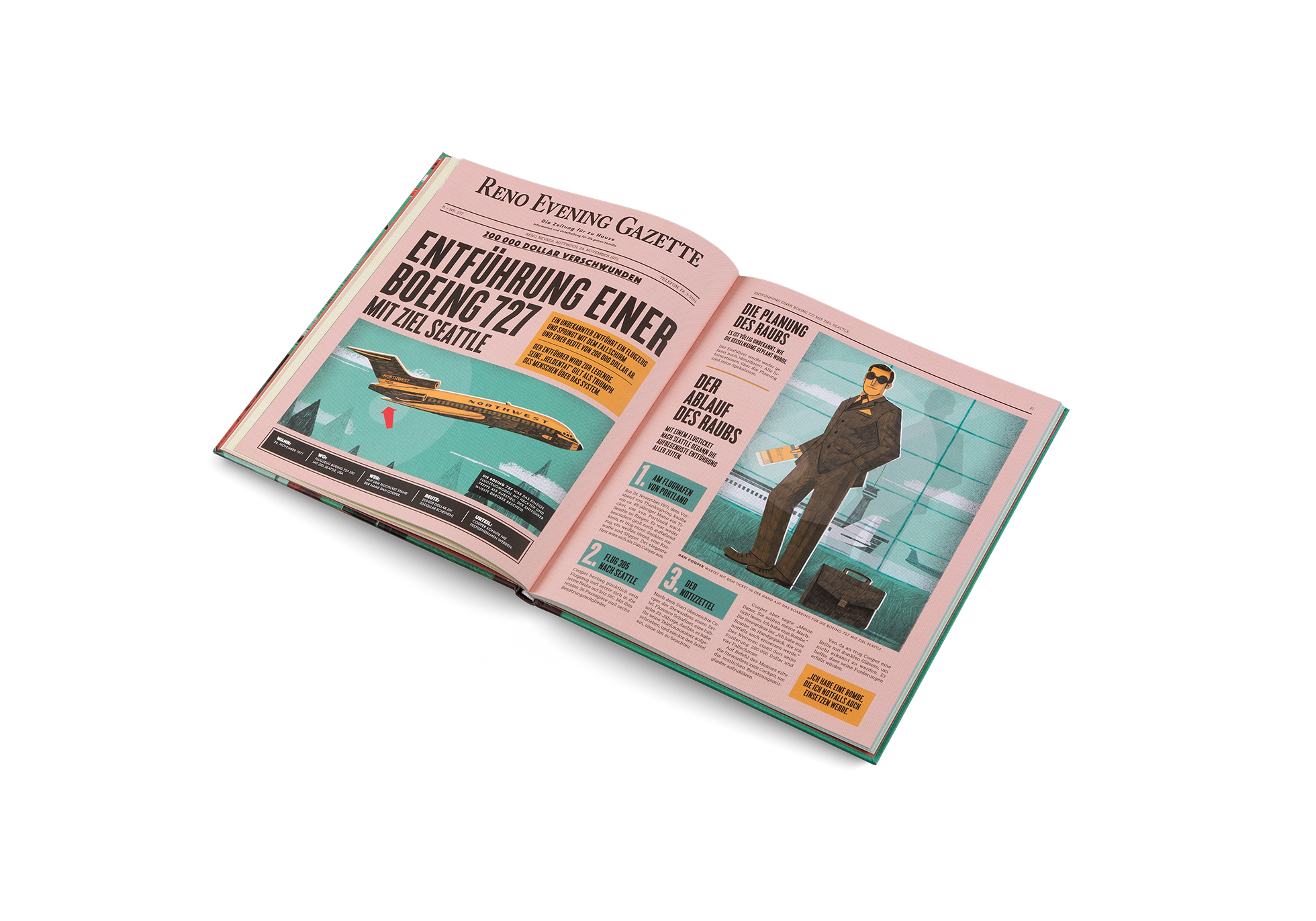 Die Entführung einer Boeing 727 ist auch in Die berühmtesten Diebstähle der Welt von Kleine Gestalten