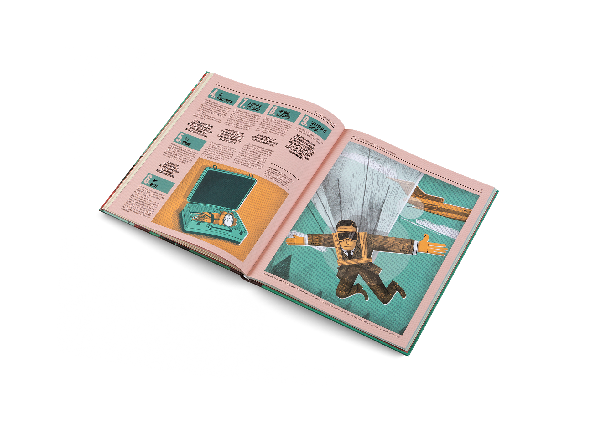 Mit Porträts, Lageplänen, Illustrationen von Beweisstücken und Fallnachstellungen können Jung wie Alt tief in das Geschehen eintauchen.