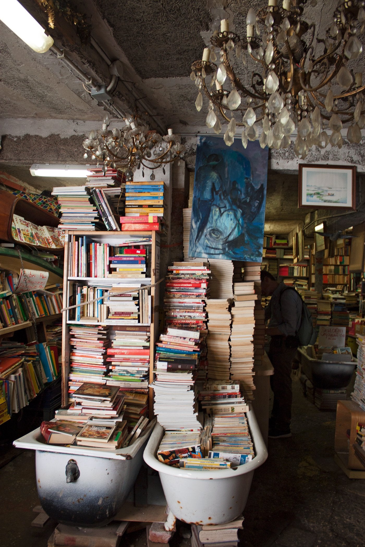Books in a bathtub in Do You Read Me