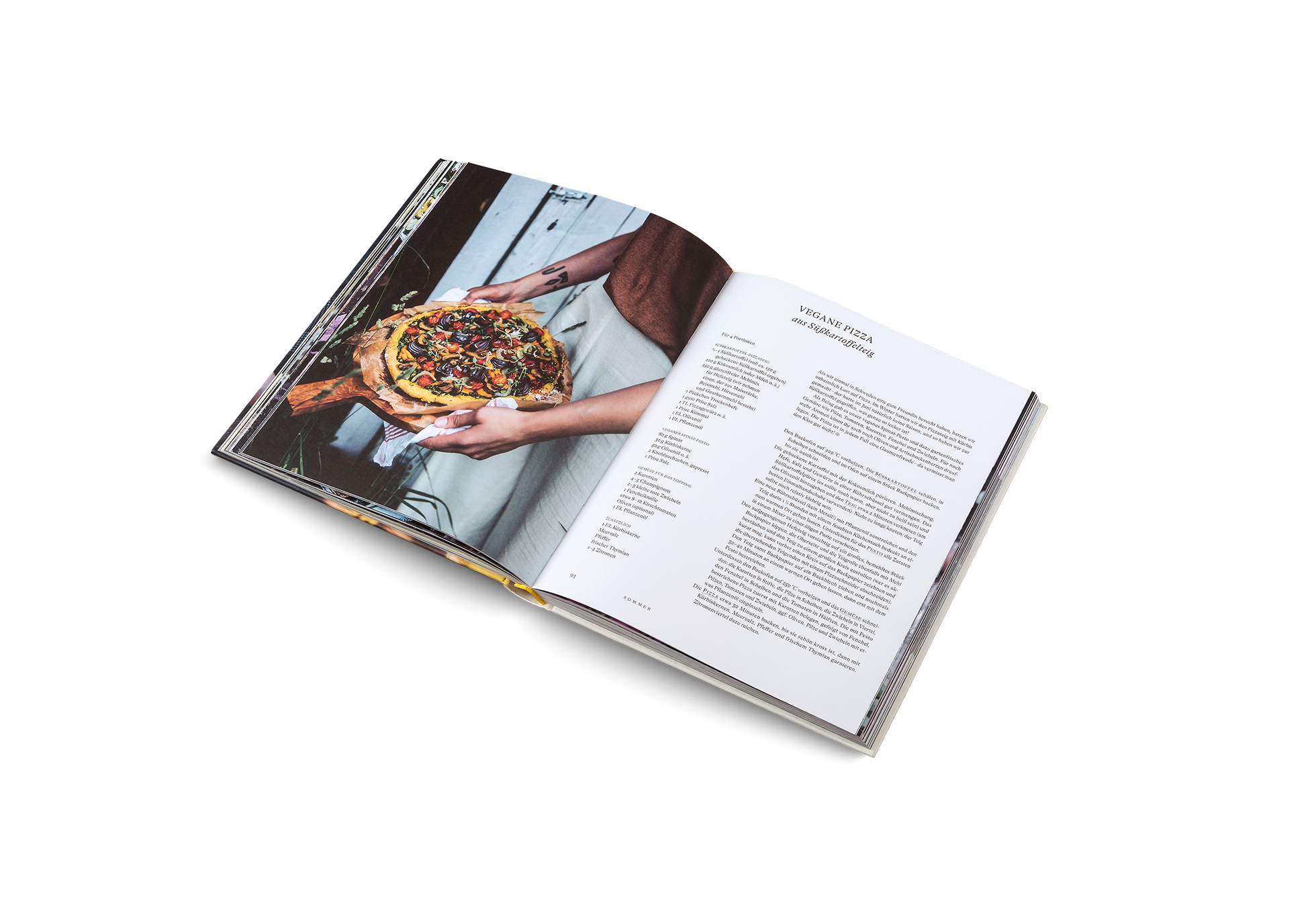 Vegane Pizza aus Süßkartoffelteig in Durch das Jahr mit Our Food Stories