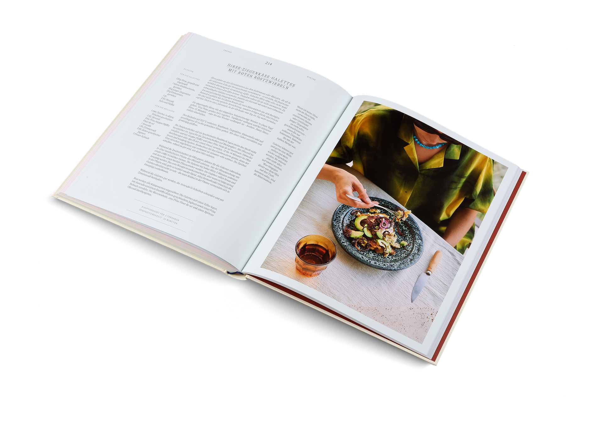 Hirse-Ziegenkäse-Galettes mit roten Röstzwiebeln vorbereitet von Pauline Chardin in Ein Teller voll Sonne.