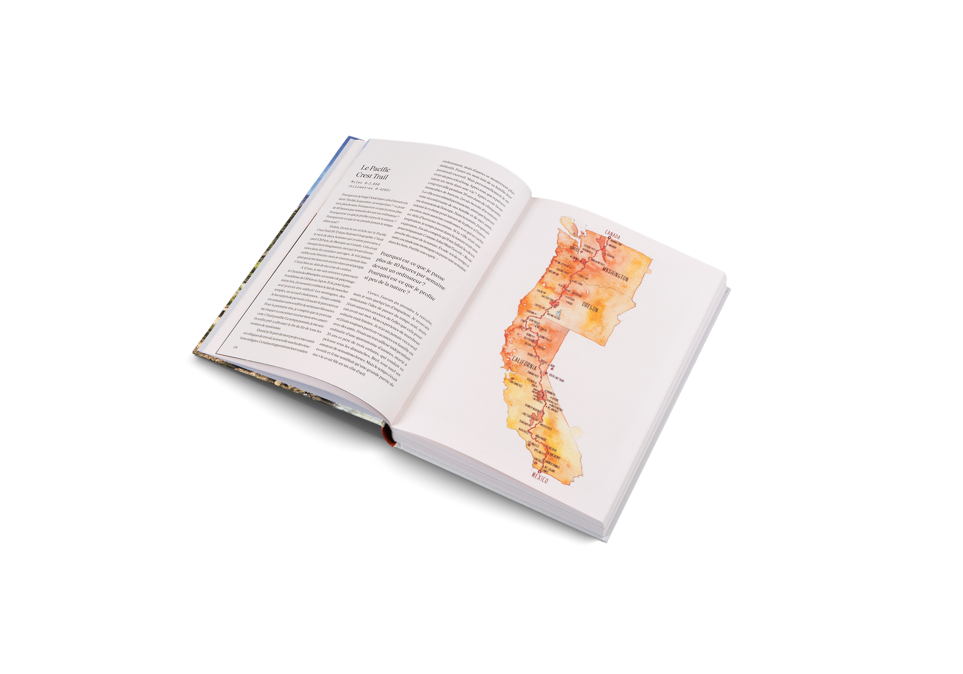 Carte du Pacific Crest Trail dans En Solitaire