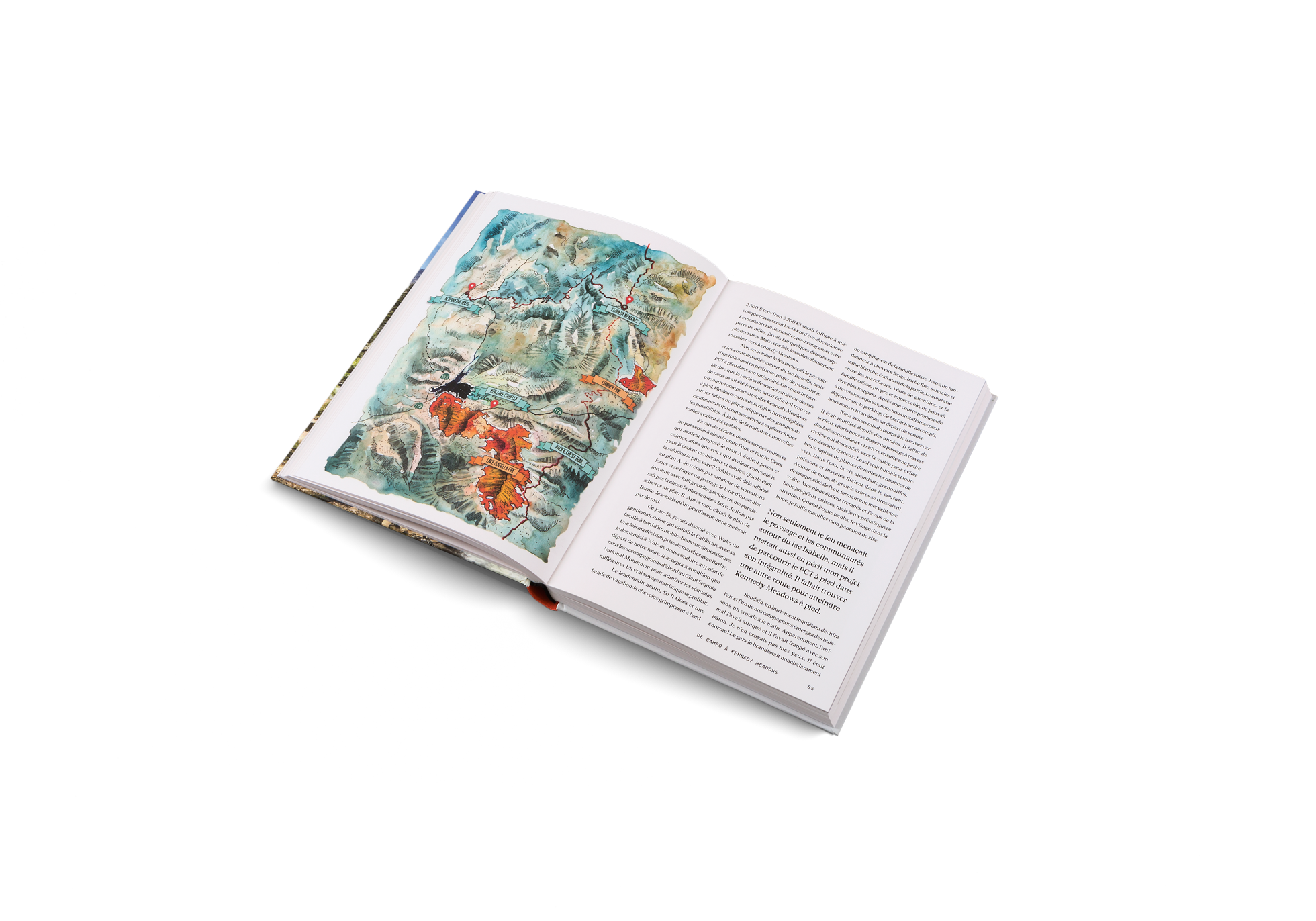 Carte illustrée du Pacific Crest Trail dans En Solitaire