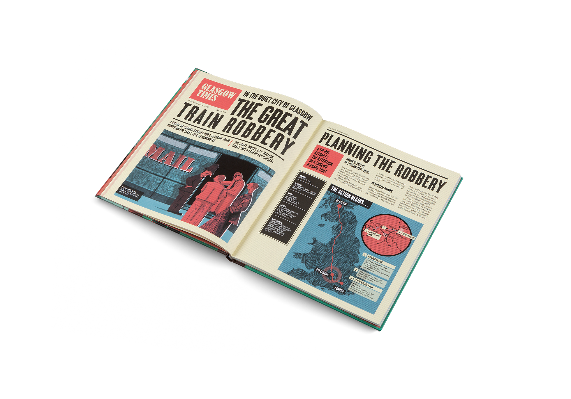 Read more the great train robbery in the quiet city of Glasgow in Famous Robberies by Little Gestalten.