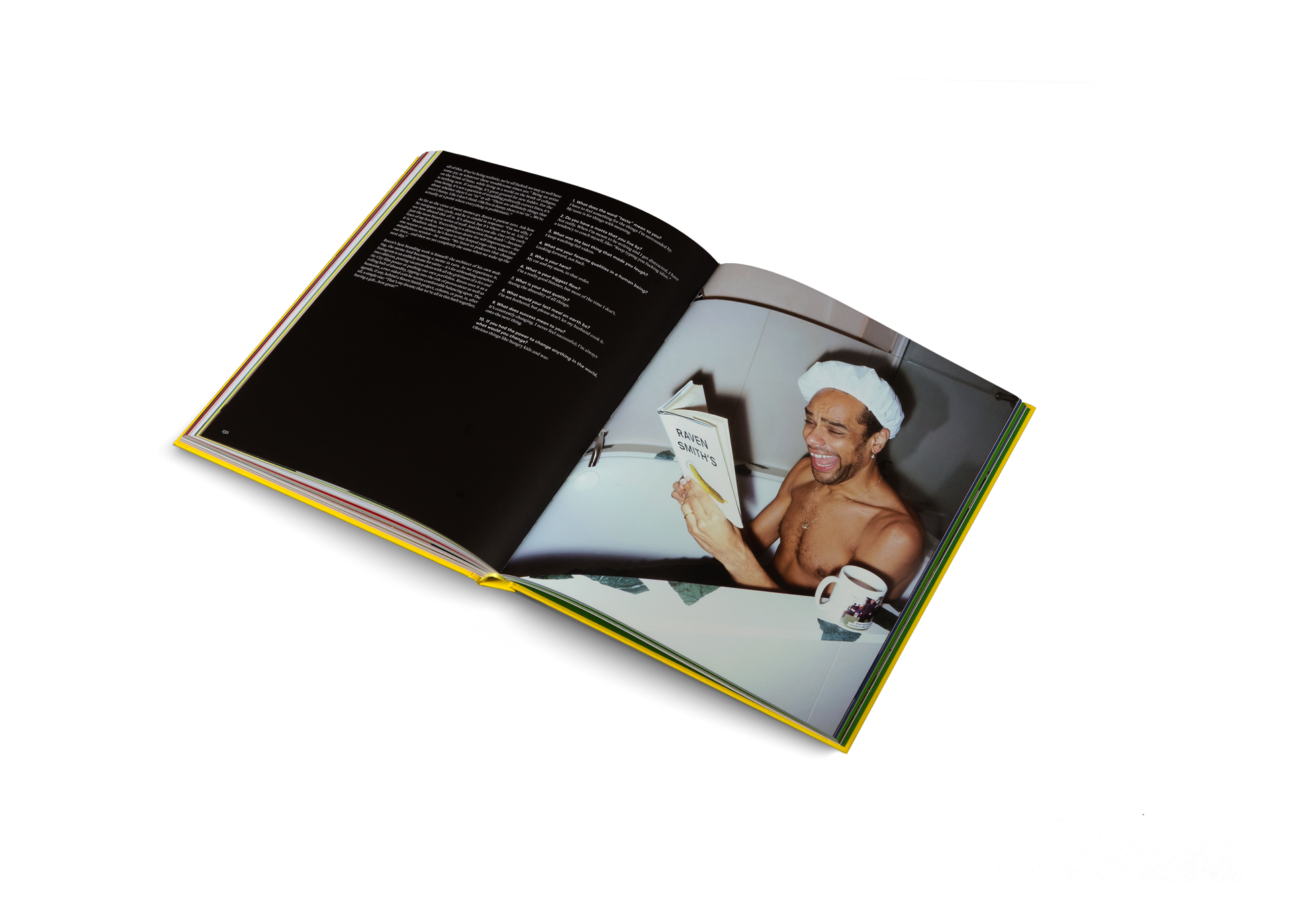 Raven Smith reading a book in his bath in How to be a Tastemaker.