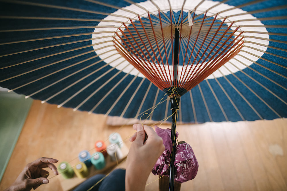 Traditional umbrella making in Japan