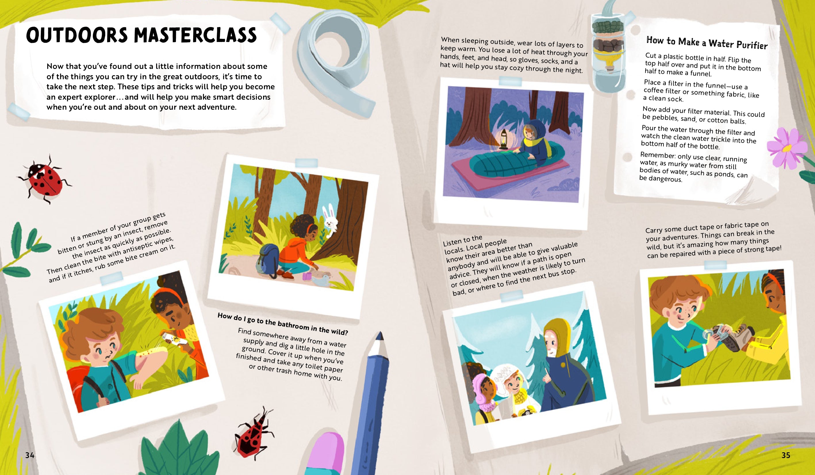 Outdoors masterclass in the children's book Young Adventurers by Little Gestalten.