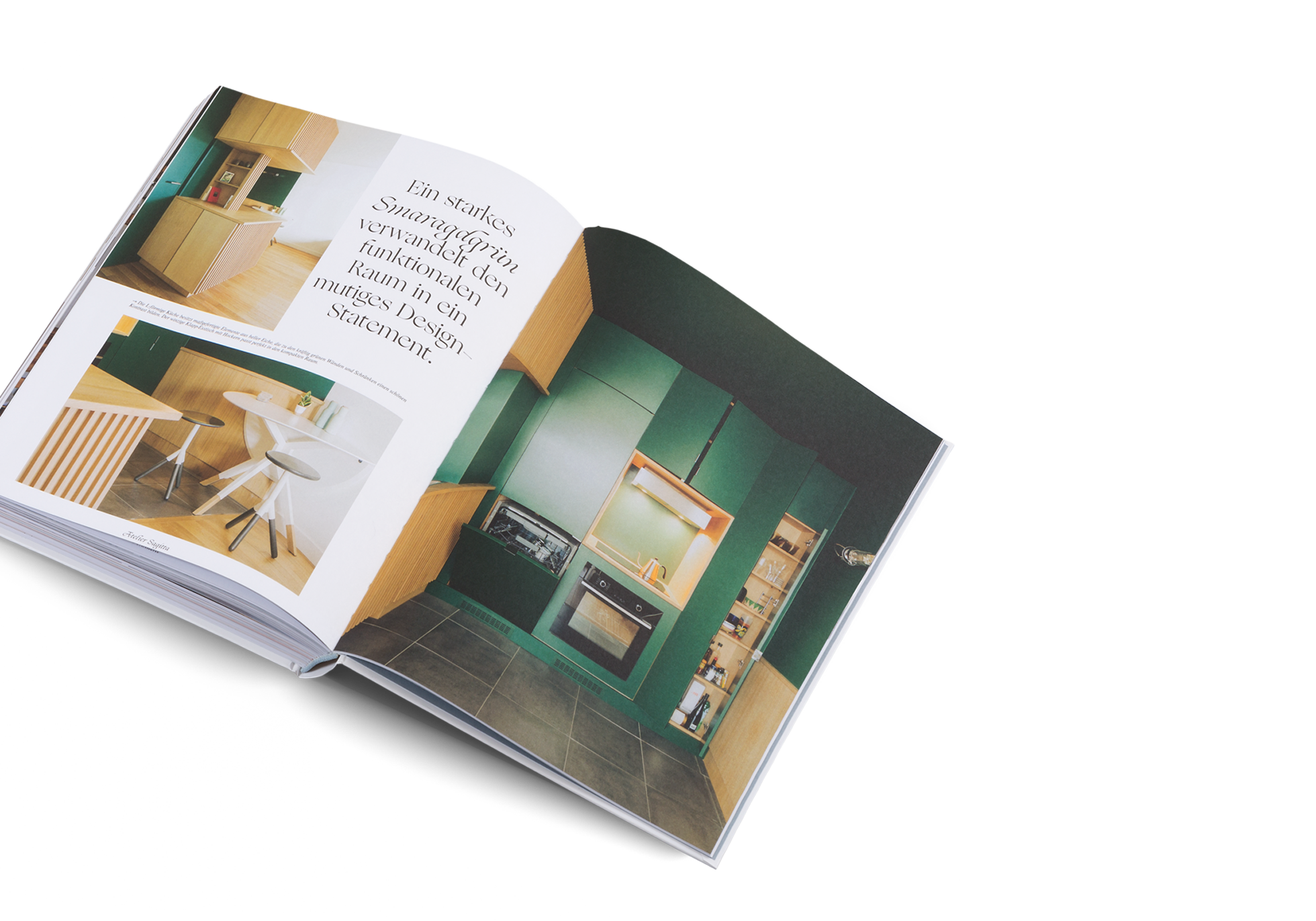 wohnliche smaragdgrüne küchen in Kitchen Living