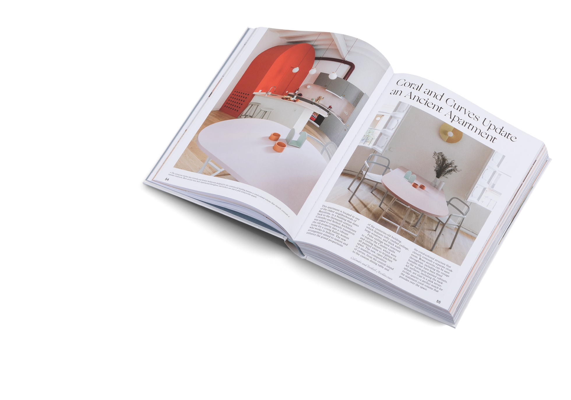 Coral and Curves Update in Kitchen Living