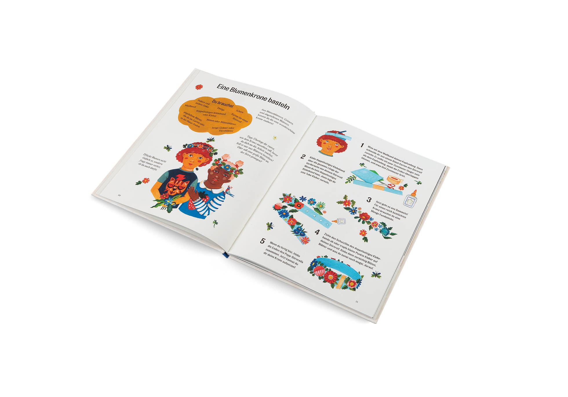 Eine Blumenkrone basteln mit Kleine grüne Daumen