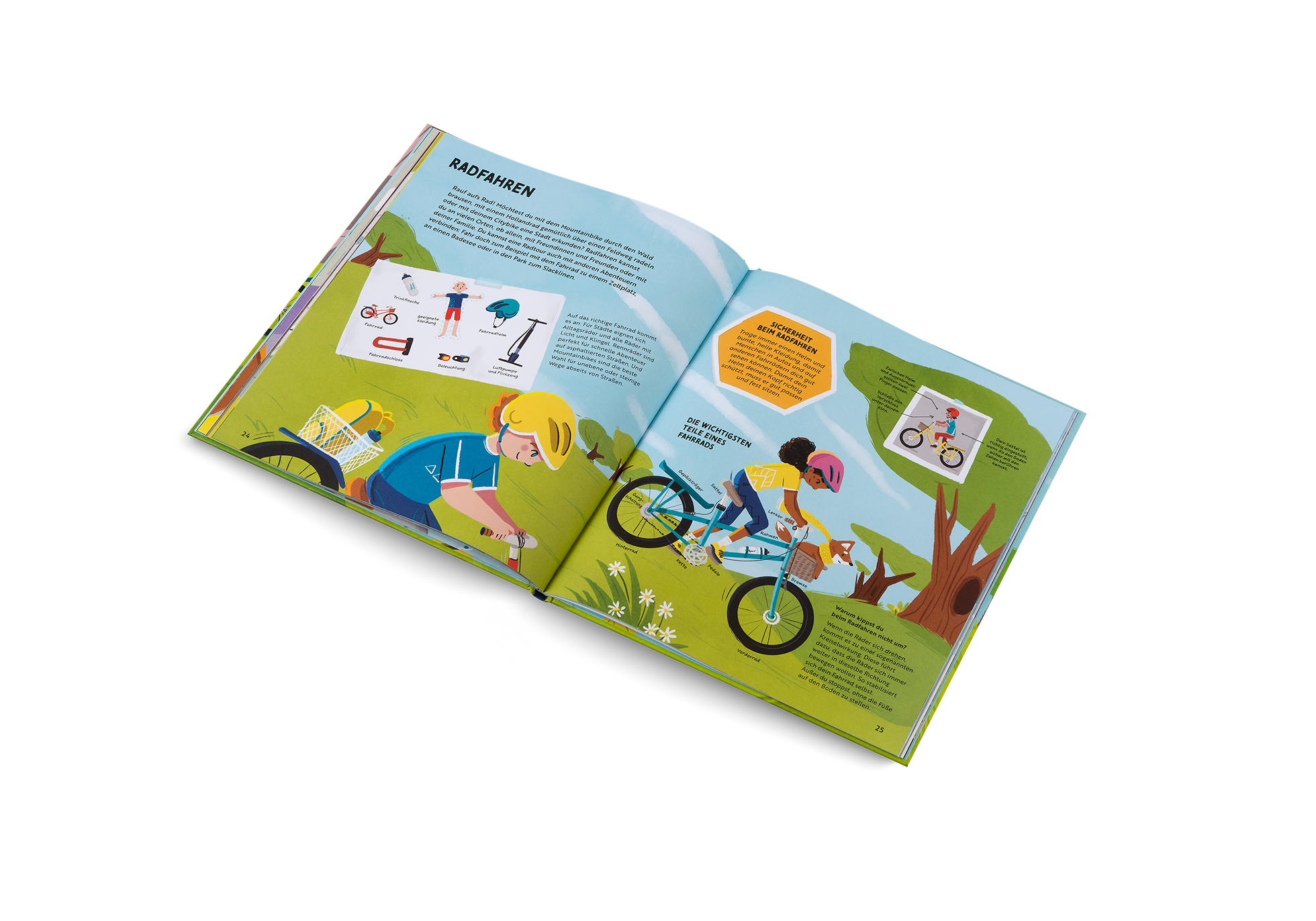 Radfahren mit dem Buch Kleine Outdoor-Abenteuer.