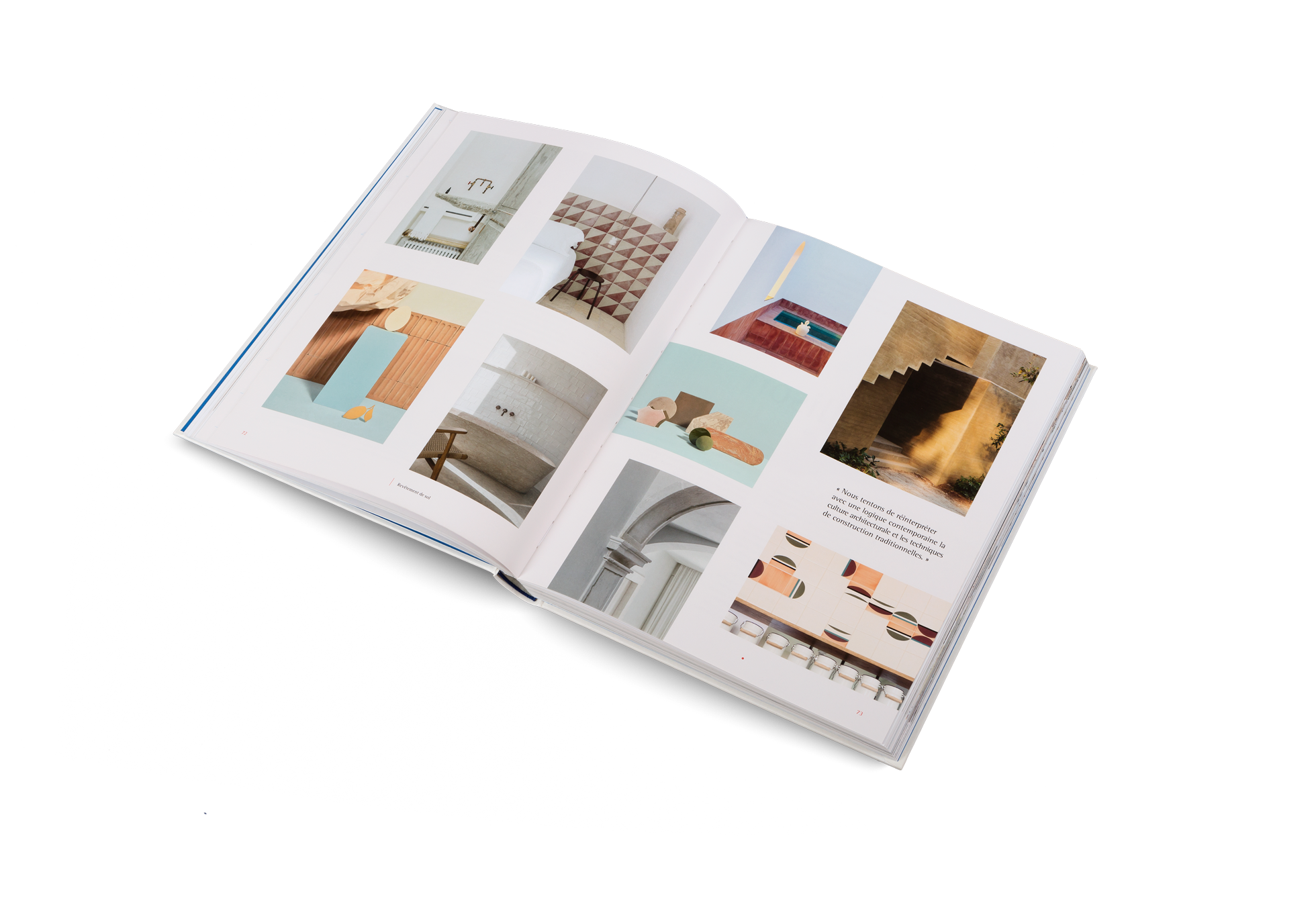 Exemples de revêtements de sol dans La maison méditerranéenne.