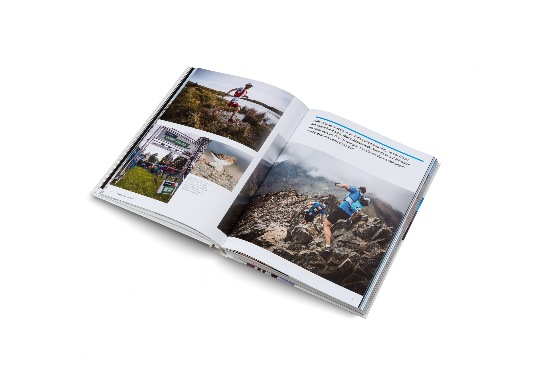 Dragon's Back Race führt durch die ganze Länge von Wales – von Conwy Castle im Norden bis zur Ziellinie nahe bei Cardiff im Süden. Gegenüber: Die tückischsten Strecken sind im Norden von Snowdonia. Jeden Abend wird ein neues Zeltlager eingerichtet, wo alle Läufer mit einem herzhaften Nachmittagssnack, Abendbrot und Frühstück versorgt werden. Dies ist eine günstige Gelegenheit, Erfahrungen mit Laufkollegen auszutauschen