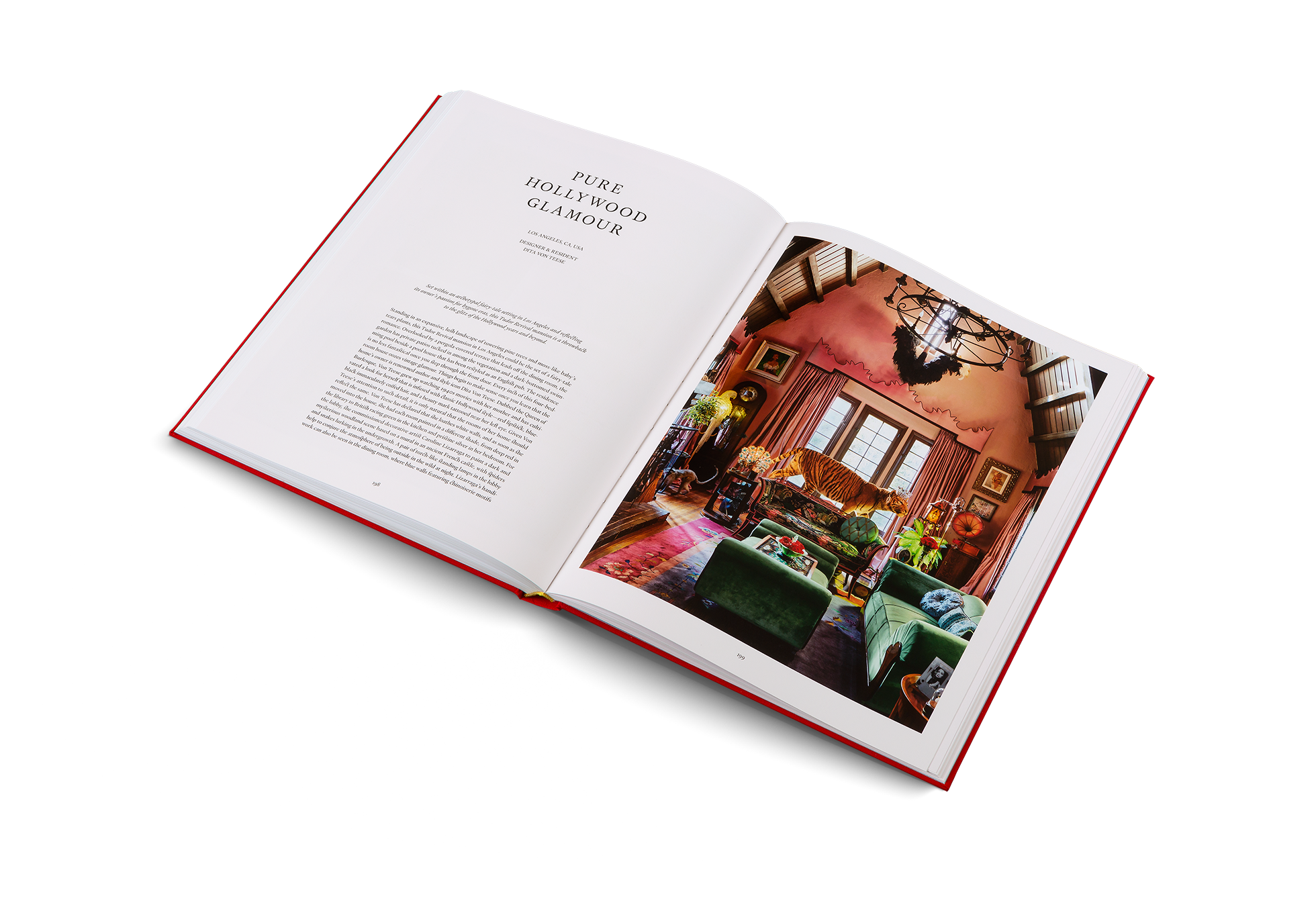 Von Teese grew up watching 1940s movies with her mother and has cultivated a look for herself that is infused with classic Hollywood style—red lipstick, blue-black immaculately coifed hair, and a beauty mark tattooed near her left eye. Given Von Teese’s attention to such detail, it is only natural that the rooms of her home should reflect the same. Discover more about her home in Living to the Max.