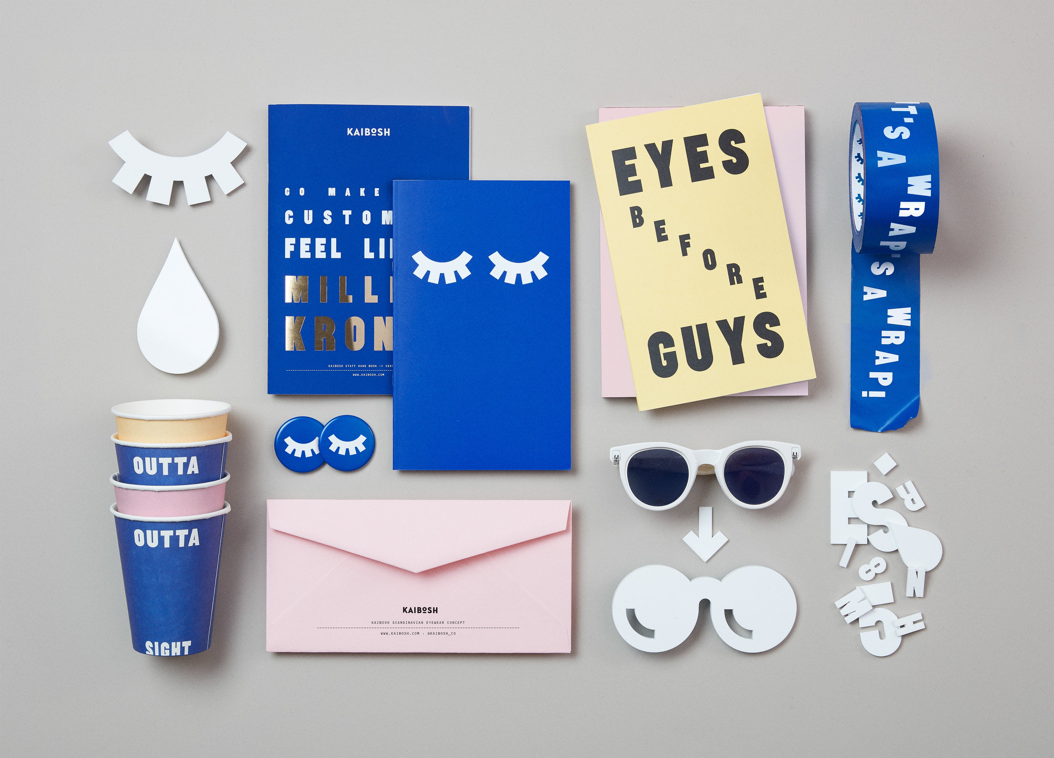 Kaibosh eyewear logo and brand identity