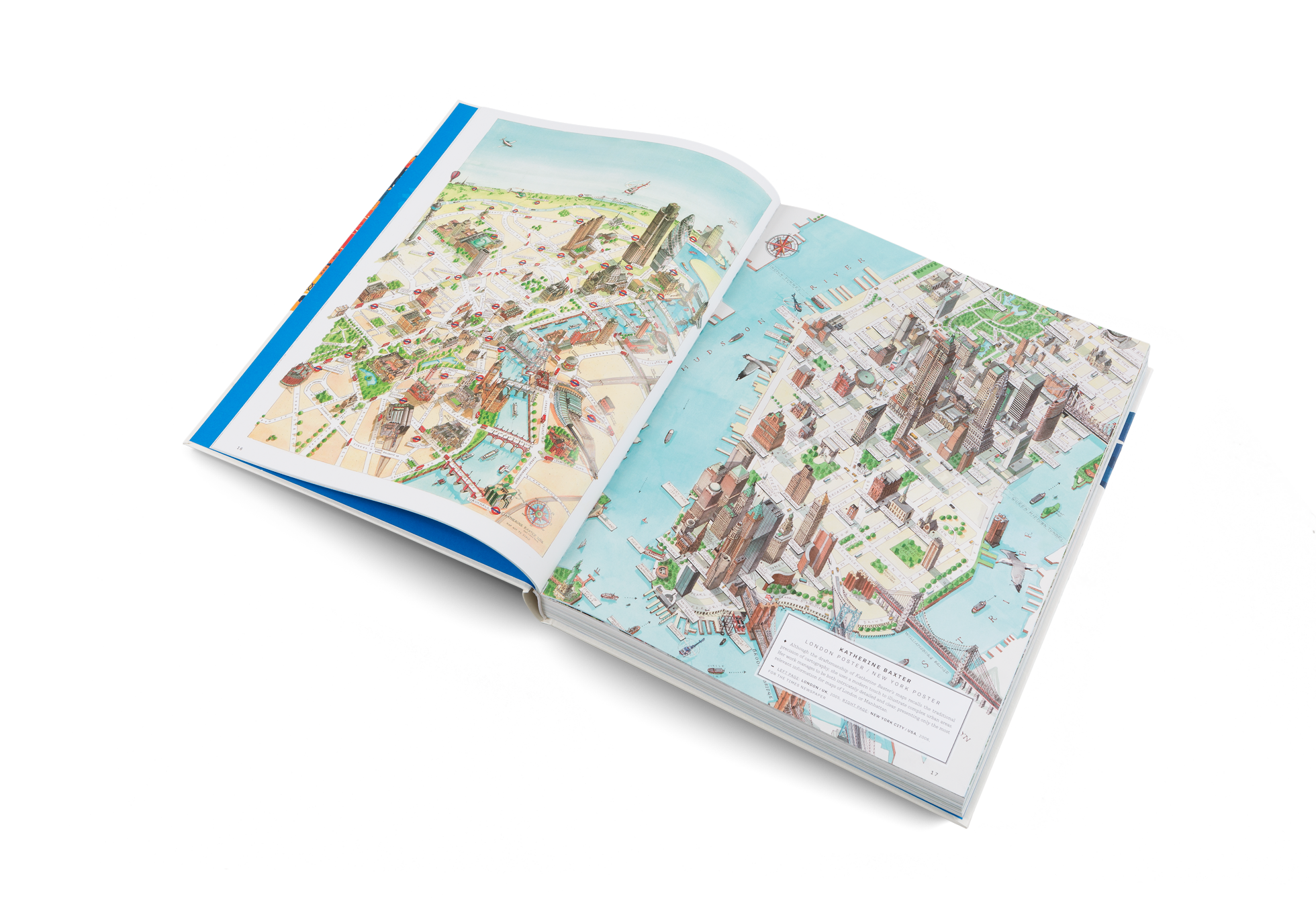 Illustrated maps of London and New York City