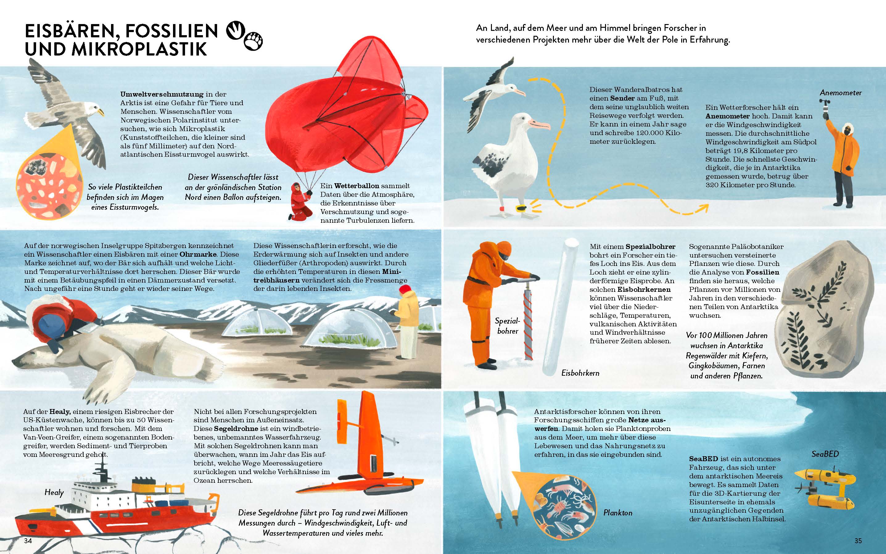 An Land, auf dem Meer und am Himmel bringen Forscher in verschiedenen Projekten mehr über die Welt der Pole in Erfahrung.
