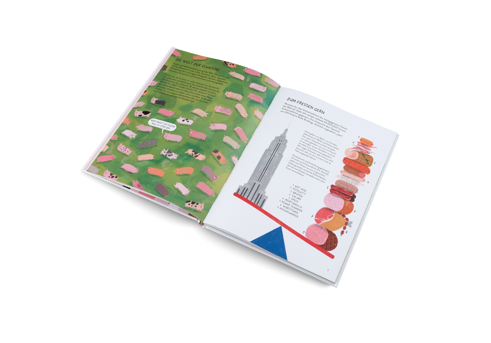 Es gibt eine Milliarde Schweine auf der Welt. Das sind so viele wie alle Menschen in den USA, Russland, Japan, Ägypten, Deutschland, dem Vereinigten Königreich, Spanien, Argentinien, Australien, Tschechien und Griechenland zusammengezählt.