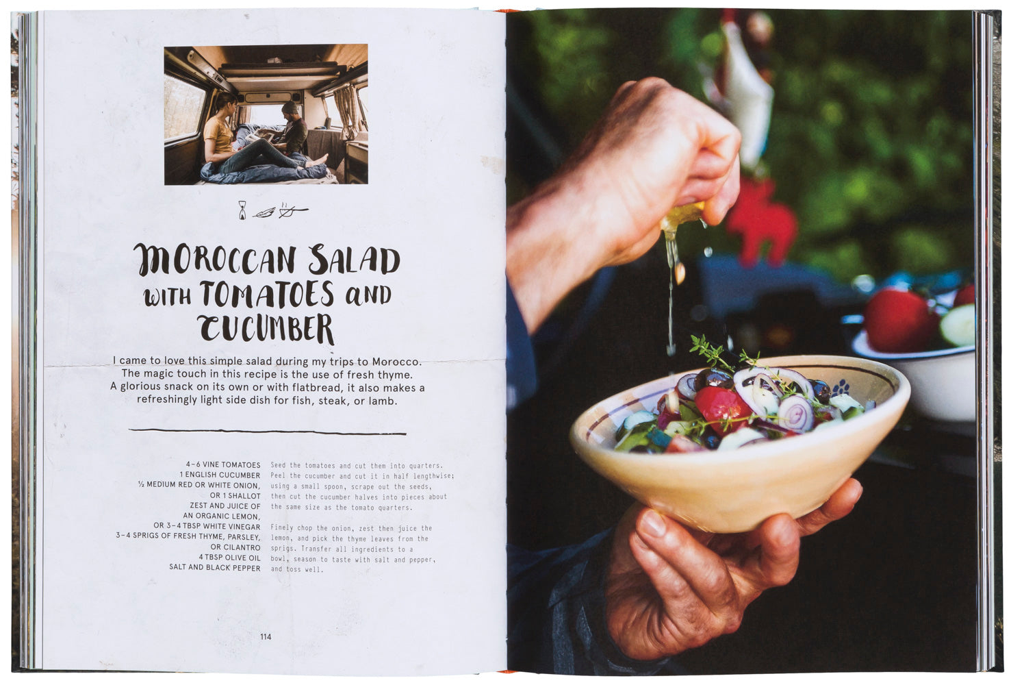 Moroccan salad with tomatoes and cucumber in The Great Outdoors
