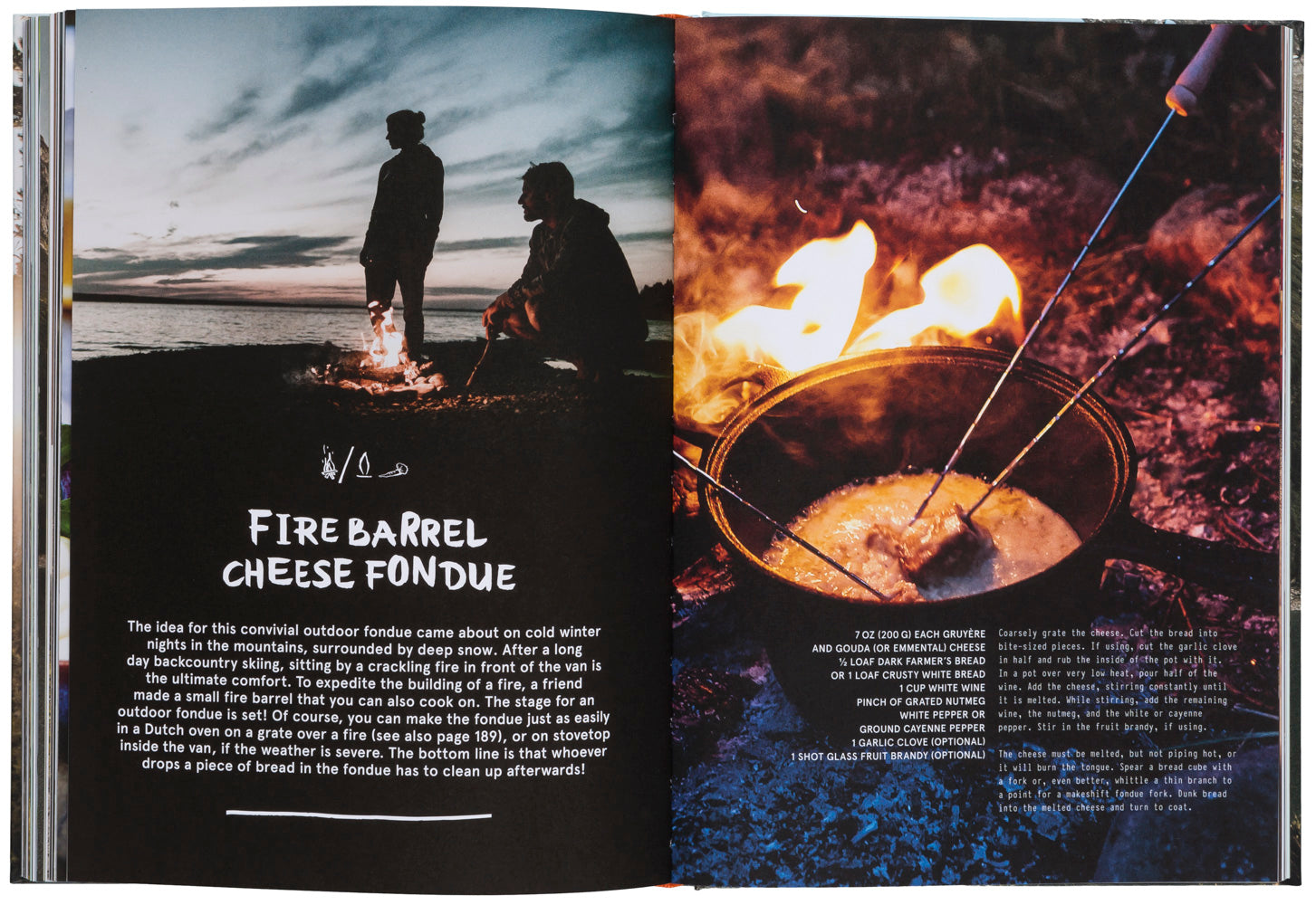 Fire Barrel Cheese Fondue in the Great Outdoors